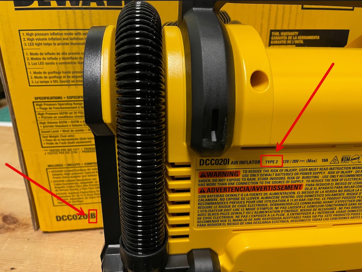 DEWALT Tire Inflator Portable Air Compressor 20V MAX, Car Air Pump with Automatic Shut Off, LED Light, Tool Only (DCC020IB) customer photo 1