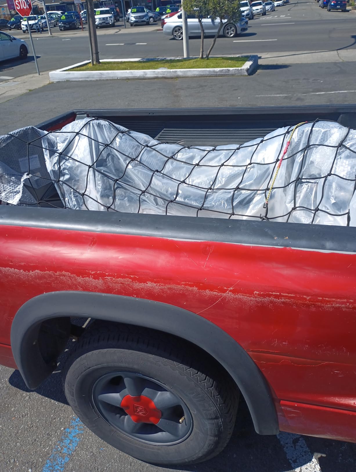 Seven Sparta 5' x 7' Bungee Cargo Net Stretches to 10' x 14' for Truck Bed, Pickup Bed, Trailer, Trunk, SUV with 16 Bonus D Clip Carabiners Car Organizer Net for Large Loads (Black, 5'x7') customer photo 1