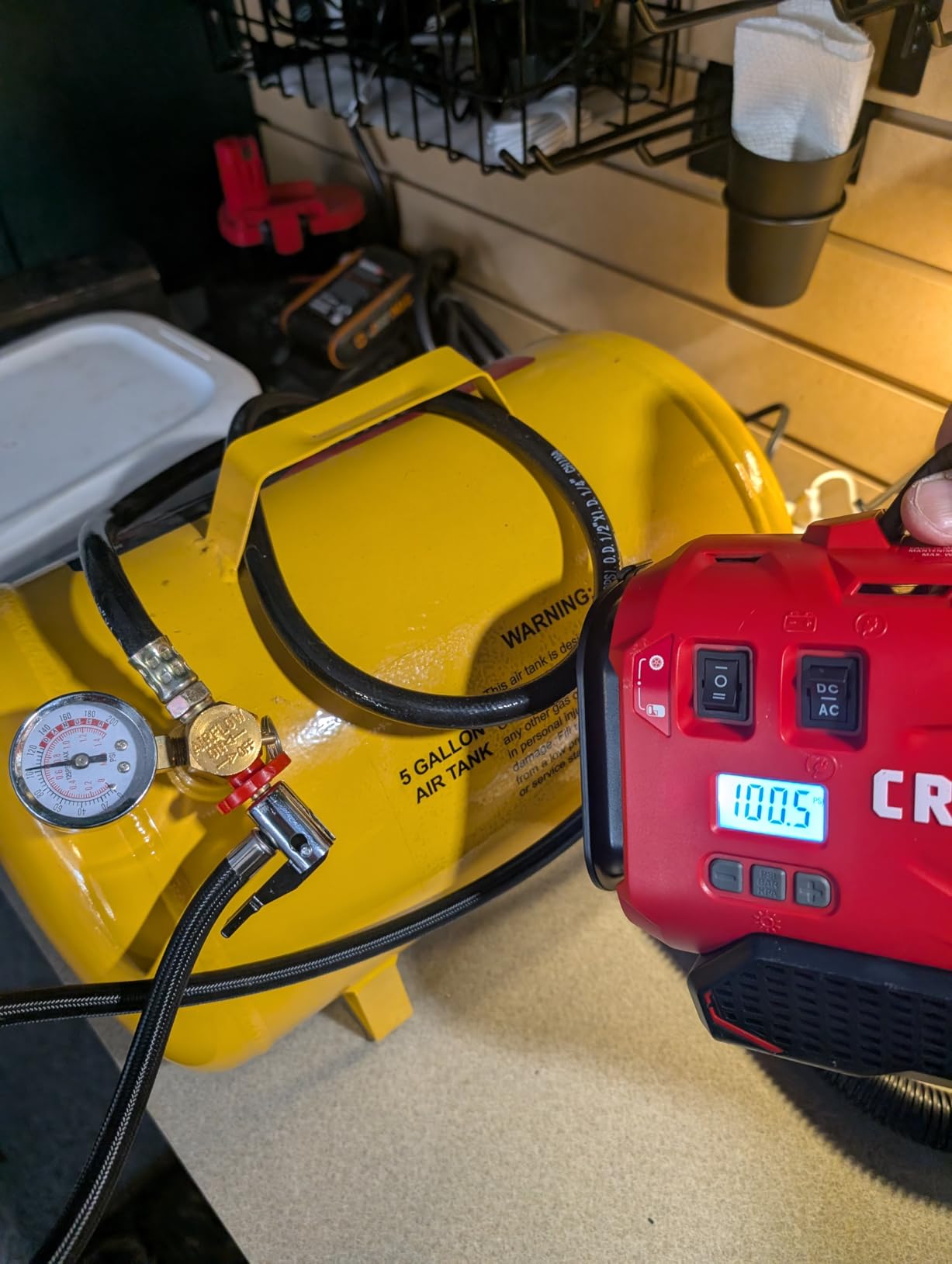 CRAFTSMAN V20 Tire Inflator Portable Air Compressor, Car Air Pump, 3 Modes Tire Pump: Cordless, 120V Corded, and 12V Car Adapter, Battery Sold Separately (CMCE520B) customer photo 2