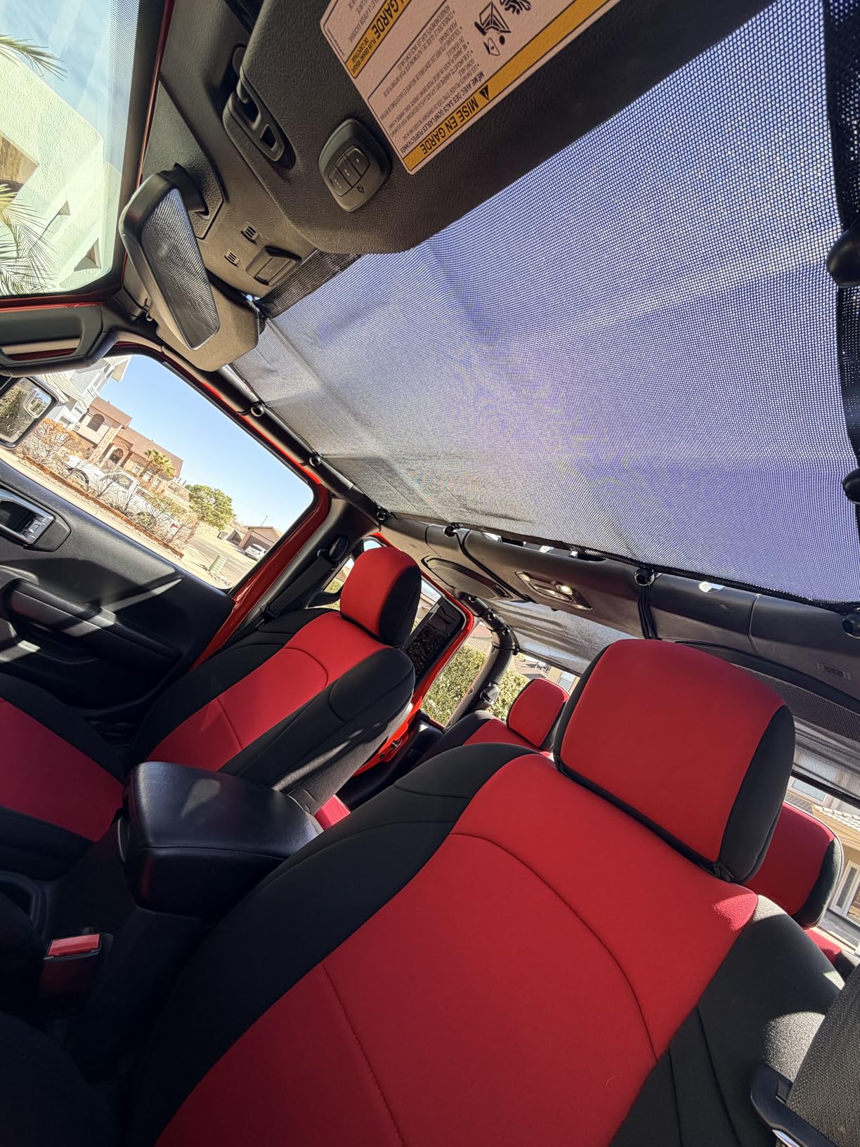 Alien Sunshade Jeep Wrangler JLU (2018-2023) - Front & Rear Mesh Sun Shade for Jeep JL Unlimited - Blocks UV, Wind, Noise - Bikini JLkini Top Cover for Sport, Sport S, Sahara, Rubicon (Black) customer photo 2