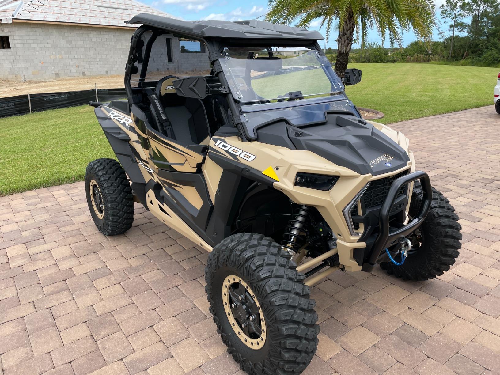 SuperATV Scratch Resistant 3-in-1 Flip Windshield Compatible With Polaris RZR XP 1000 & Turbo Models - See Fitment | 1/4