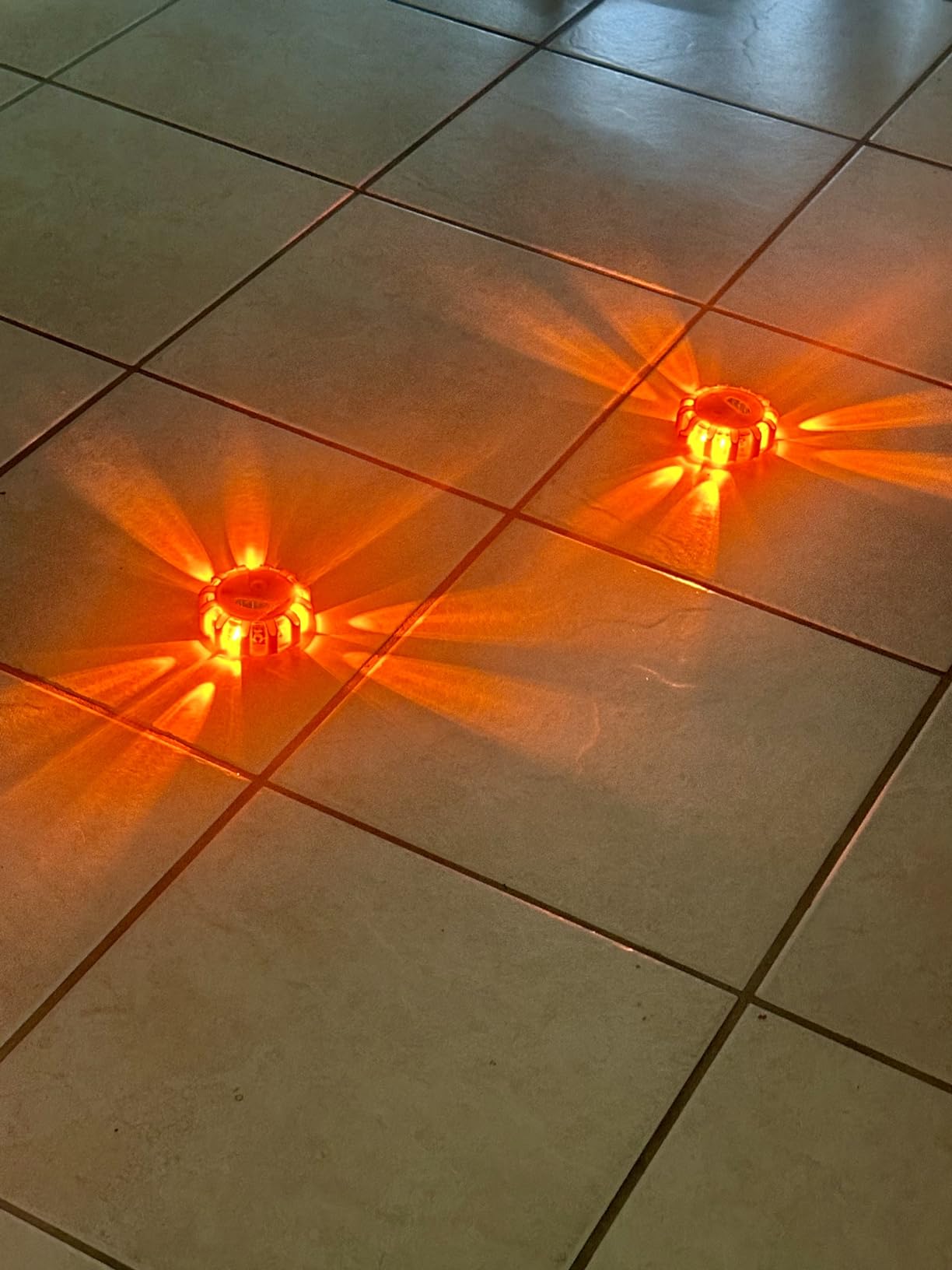 Tobfit 6 Pack LED Road Flares Emergency Lights Roadside Safety Beacon Disc Flashing Warning Flare Kit with Magnetic Base & Hook for Car Truck Boats | 9 Flash Modes (Batteries Not Included) customer photo 1