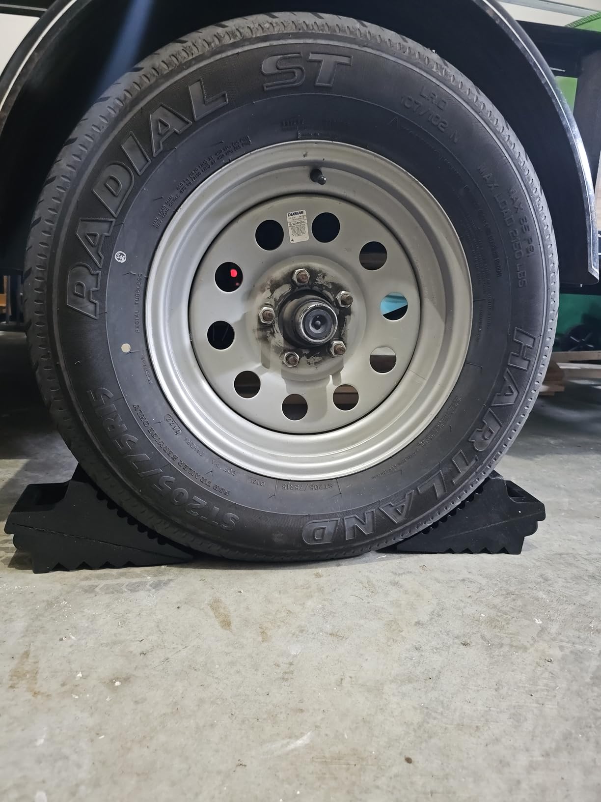 Wheel Chocks for Cars, RVs, Trucks, Trailers, and Vehicles G.V.W. up to 8T, 4 Pack - Anti Slip Bottom Tire Chock for All Weather Use - RV, Travel Trailer, Pop Up Camper Accessory customer photo 1