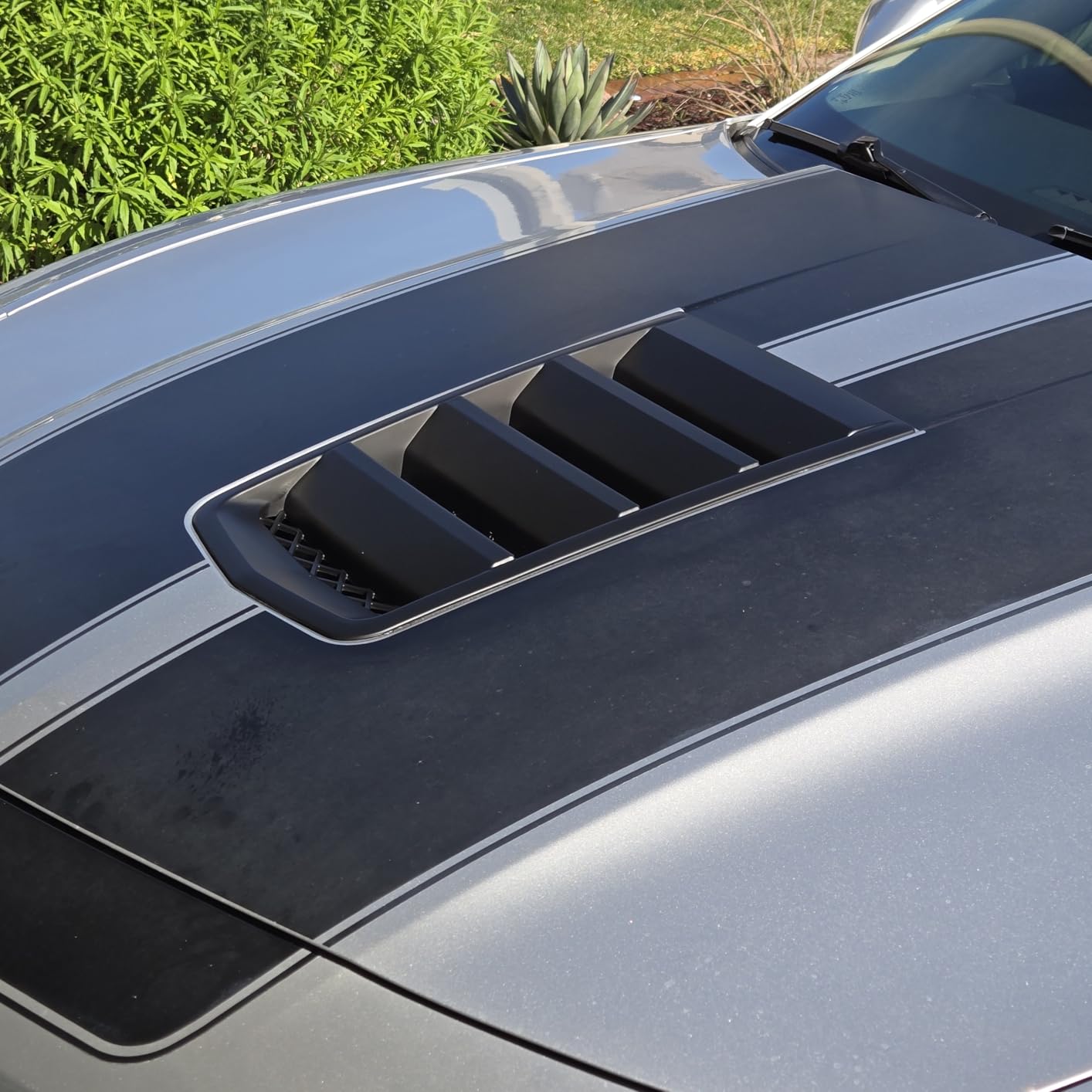 ECOTRIC Hood Scoop Vents Grille Compatible with 2014-2015 Chevrolet Camaro LS LT SS Z/28 ZL1 V8 V6 Replacement for 22828242 customer photo 1