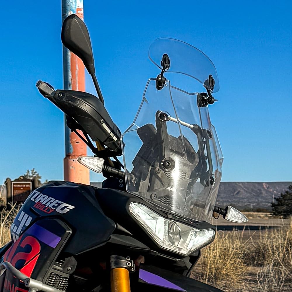 Motoparty Motorcycle Windshield Extension - Universal Adjustable Clip-on Windscreen extender- for Honda Suzuki Kawasaki Yamaha Aprilia(Transparent) customer photo 1