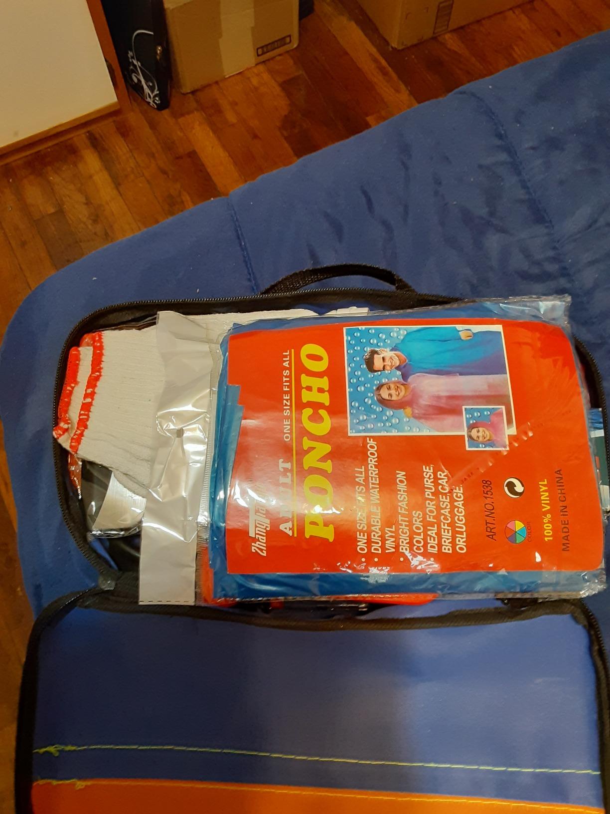 Car Roadside Emergency Kit,Auto Vehicle Truck Safety Emergency Road Side Assistance Kits with Jumper Cables,Safety Hammer,Reflective Warning Triangle,Tire Pressure Gauge,Tow Rope,etc customer photo 2