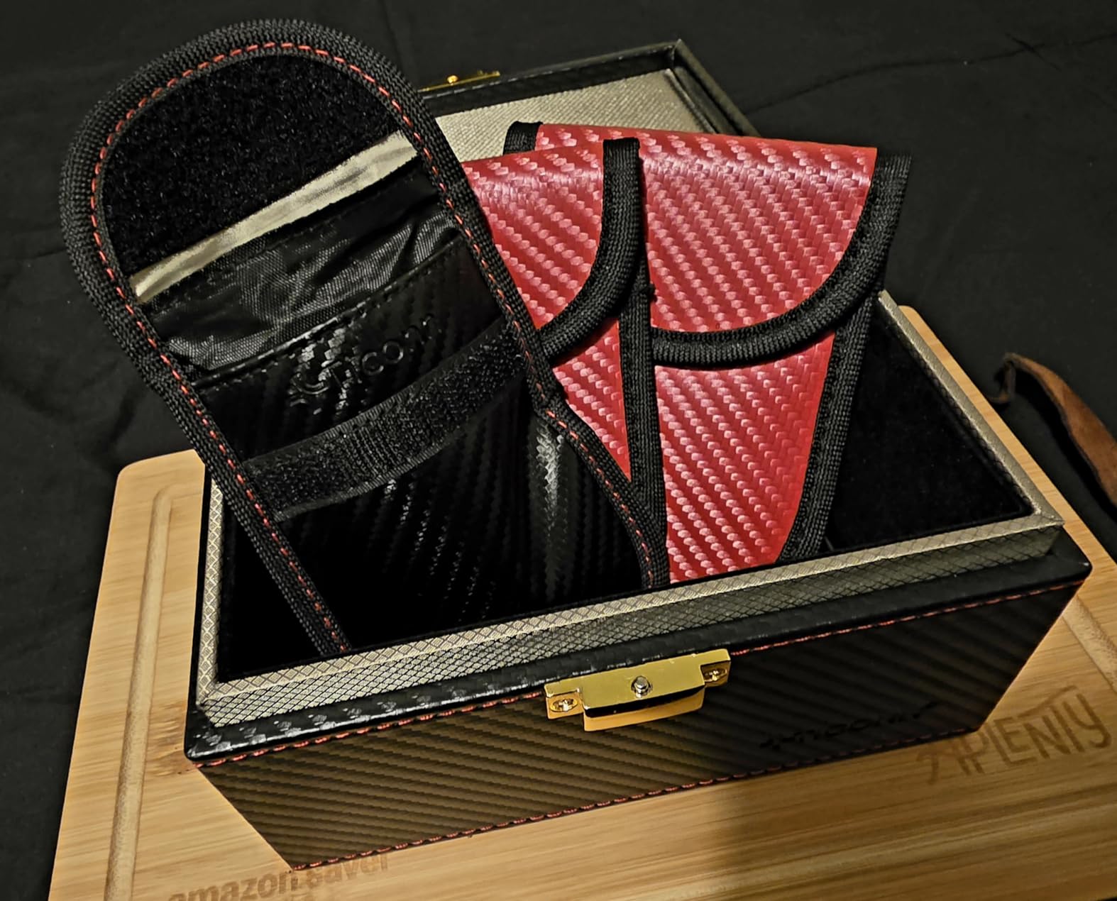 TICONN 2PK Faraday Bag for Key Fob, 3.5''X5.0'' Faraday Cage Protector, Car RFID Signal Blocking, Anti-Theft Pouch Anti-Hacking Case Blocker (Carbon Fiber) customer photo 2