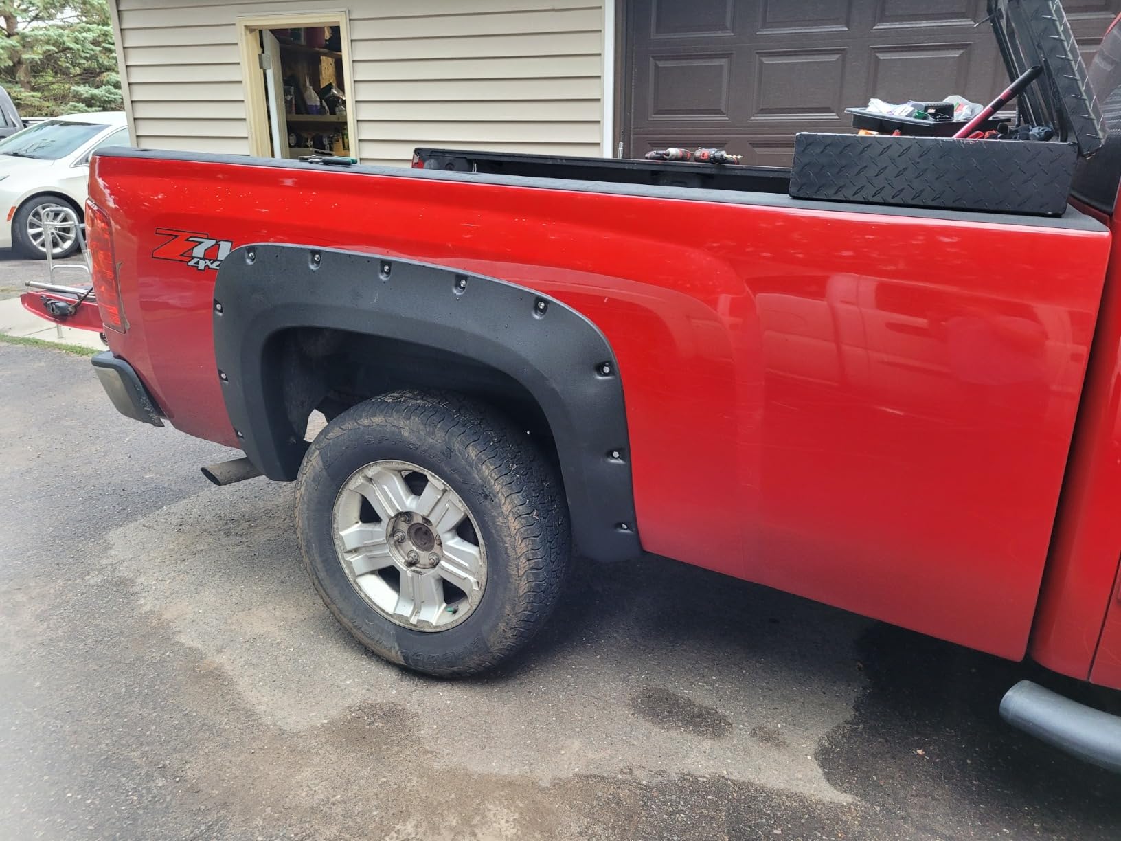 G-PLUS Pocket Riveted Fender Flares, Compatible with 07-13 Chevy Silverado 1500/07-14 Silverado 2500HD 3500HD, 78.0