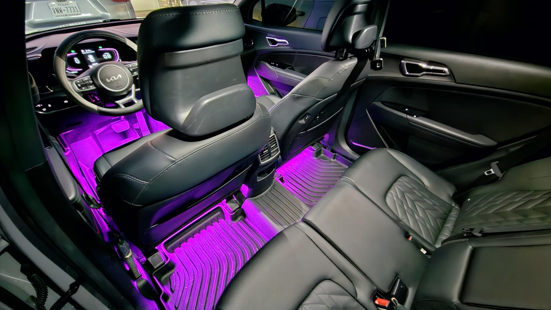 OPT7 Aura Pro Interior Car Lights with App & Remote Control, Multicolor Change, Music Sync Inside Ambient Lighting Kit, Car SUV Van Under Dash Decor, 12V Charger Adapter, 4PC Single Row LED Strip customer photo 1