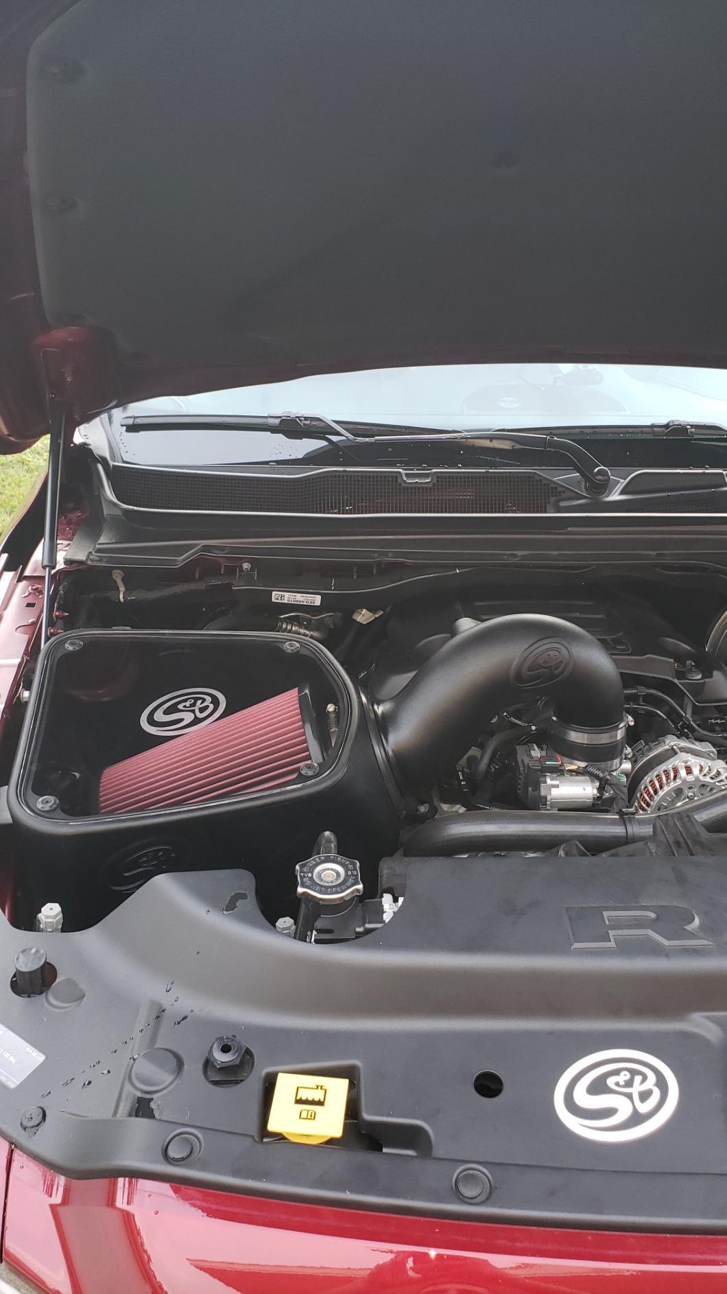 S&B Filters 75-5124 Cold Air Intake for 2019-2020 Ram 1500/2500 / 3500 New Body 5.7L Hemi (Oiled Cleanable, 8-ply Cotton Filter) customer photo 1