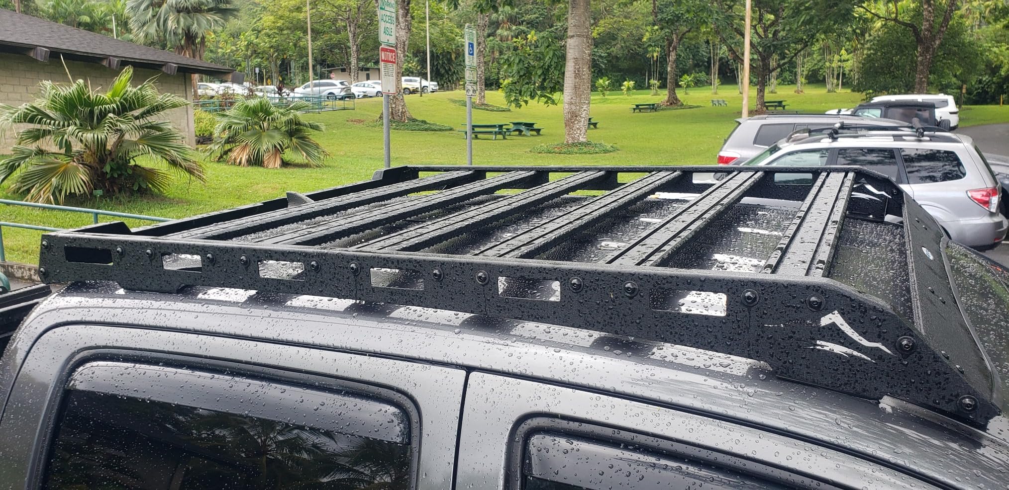 Hooke Road Tacoma Double Cab Top Roof Rack Aluminum Crsssbars for 2005-2023 Toyota Tacoma 2nd 3rd Gen Truck, Cargo Carrier Basket (Double Cab Only) customer photo 1