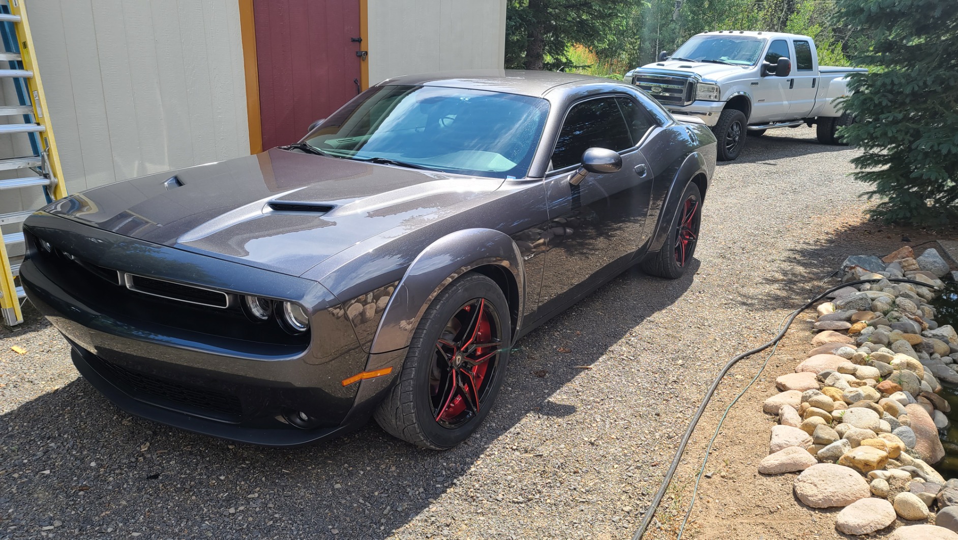 IKON MOTORSPORTS Fender Flares Compatible with 2015-2023 Dodge Challenger Base Model, Demon Style Unpainted Black PP Wheel Flare Cover Protector Set 14PC Front & Rear customer photo 1