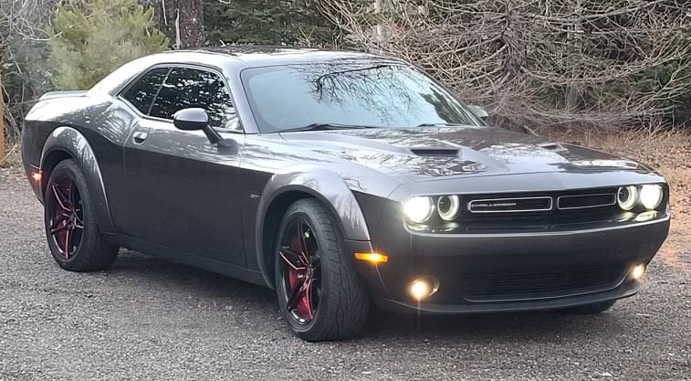 IKON MOTORSPORTS Fender Flares Compatible with 2015-2023 Dodge Challenger Base Model, Demon Style Unpainted Black PP Wheel Flare Cover Protector Set 14PC Front & Rear customer photo 2