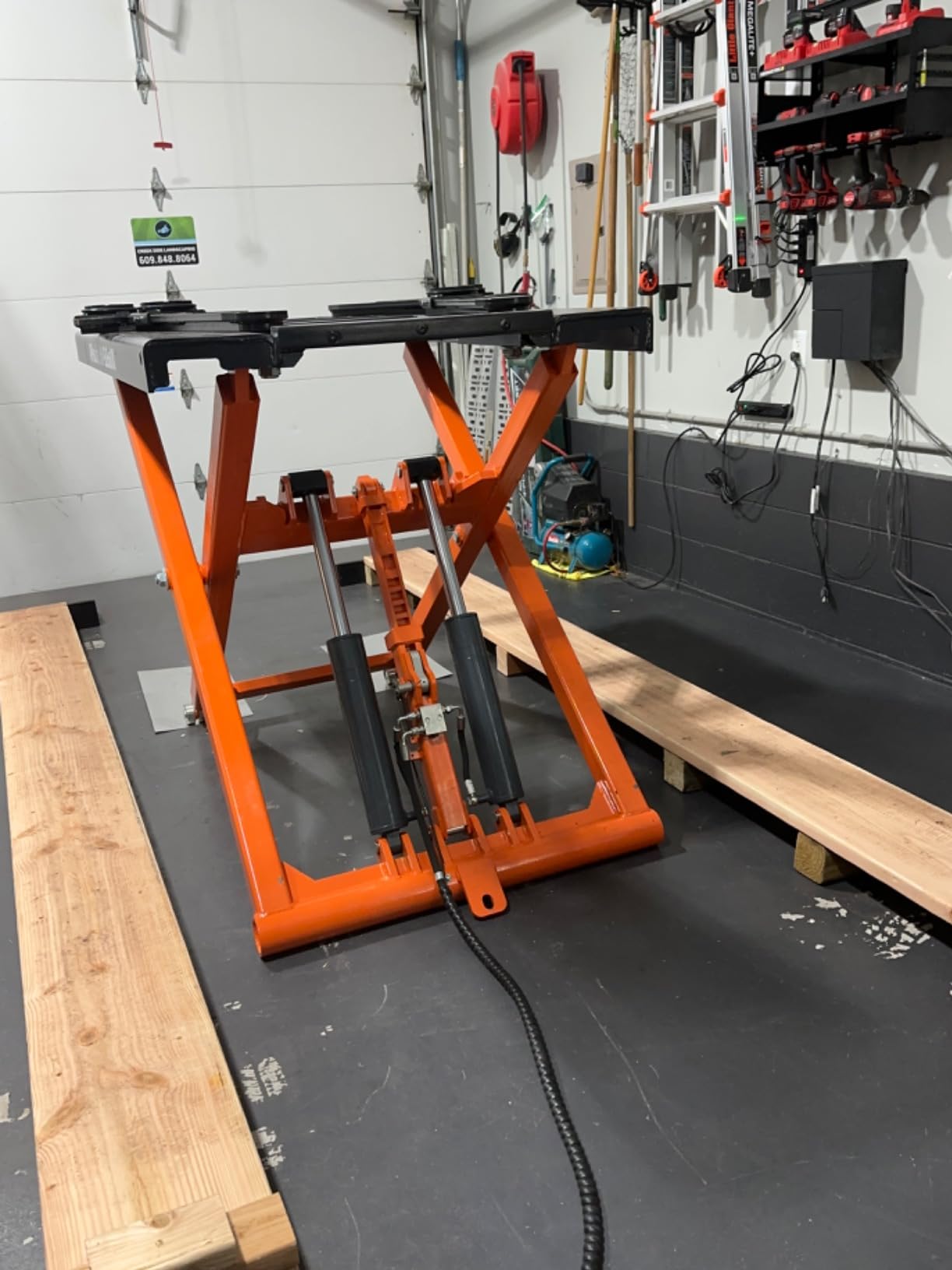 APlusLift 6600LB Portable Mid-Rise Scissor Lift 110V Power HW-SL6600X with 5 Year Structural Warranty customer photo 2