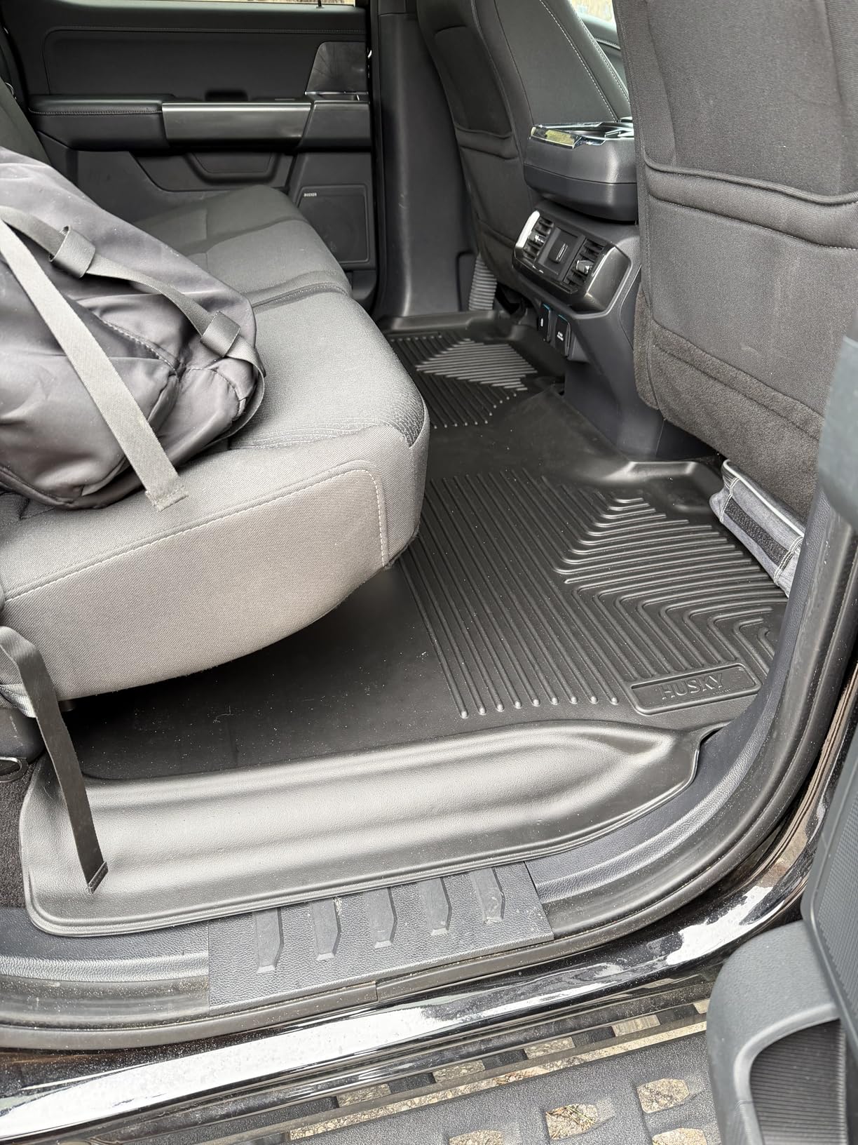 Husky Liners Weatherbeater Floor Mats | Fits 2015-2026 Ford F-150, 2022-2025 Lightning, SuperCrew (Crew Cab) w/Carpet & w/Out Fold Flat Storage | Front & 2nd Row, 3-pc Black - 94041 customer photo 2