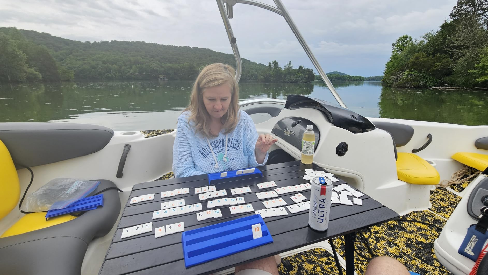 PORTAL Outdoor Folding Portable Picnic Camping Table with Adjustable Height Aluminum Roll Up Table Top Mesh Layer, Silver customer photo 1