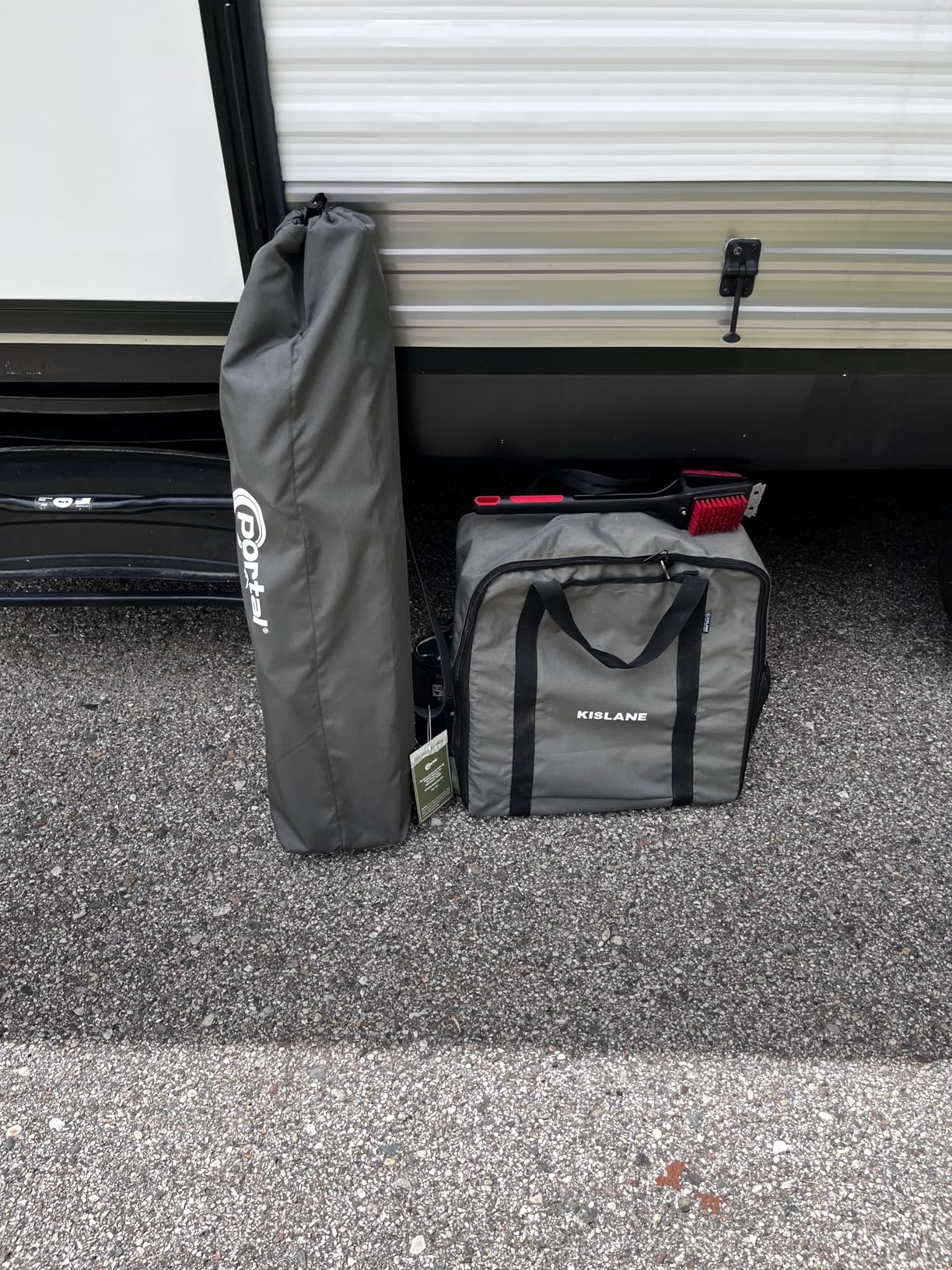 PORTAL Outdoor Folding Portable Picnic Camping Table with Adjustable Height Aluminum Roll Up Table Top Mesh Layer, Silver customer photo 2