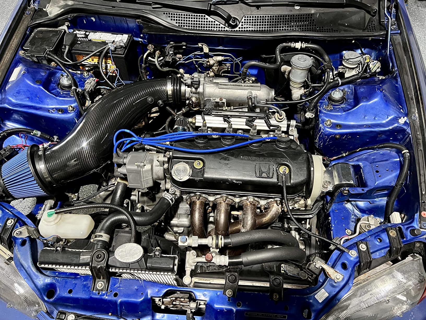 PTNHZ Carbon Fiber AIR Intake Pipe Compatible With Honda Civic 92-00 EK EG with AIR Filter customer photo 2