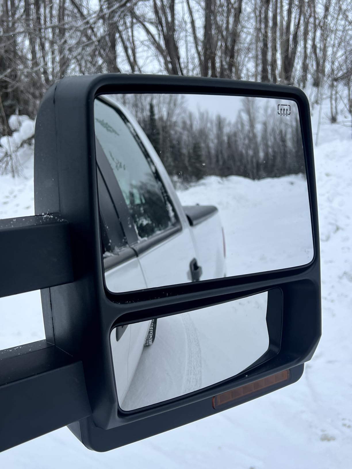 AUTOSAVER88 Towing Mirrors Compatible with 07-14 Ford F150 Truck, Trailer Tow Mirrors w/Power Electric Controlling Heated Glass Turn Signal and Puddle Lamp, Manual Telescoping and Folding Side Mirror customer photo 1