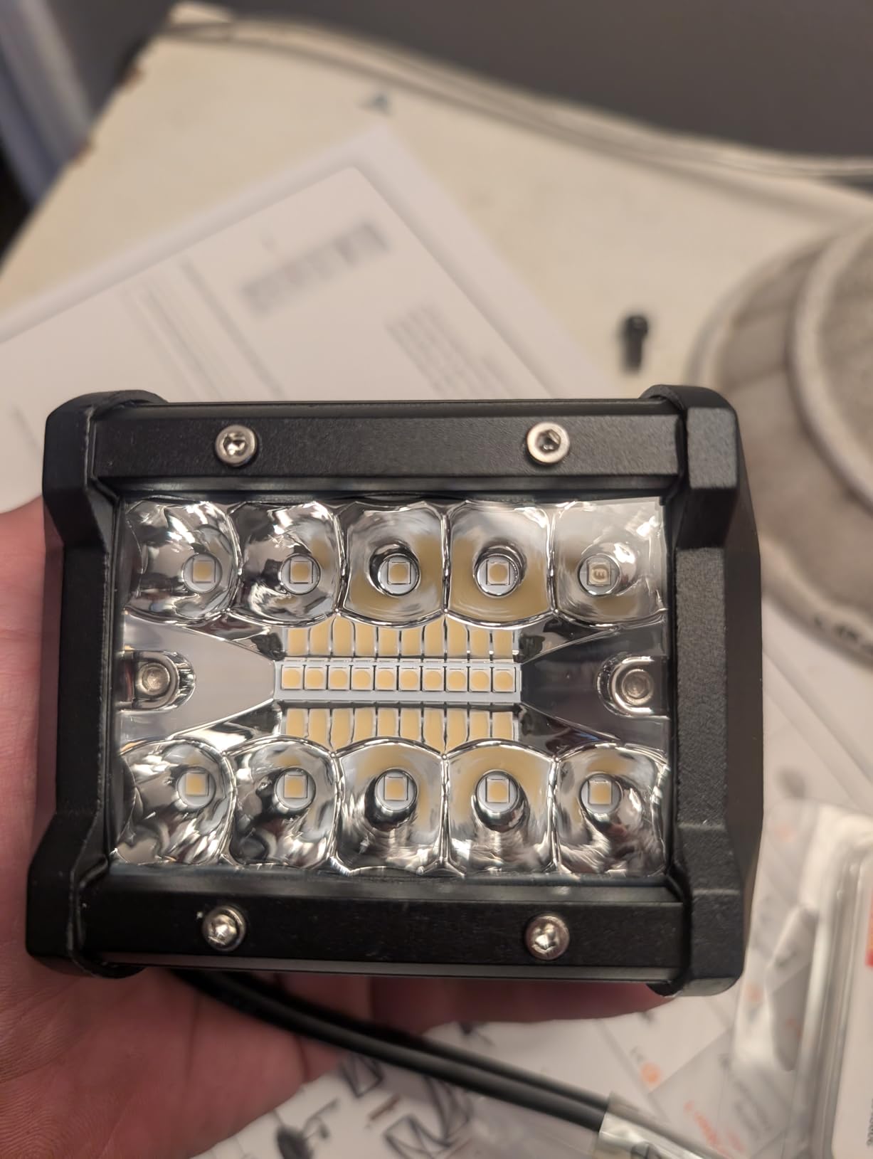 Nilight LED Light Bar 2PCS 60W 4 Inch Flood Spot Combo LED Work Light Pods Triple Row Work Driving Lamp with 12 ft Wiring Harness kit customer photo 1