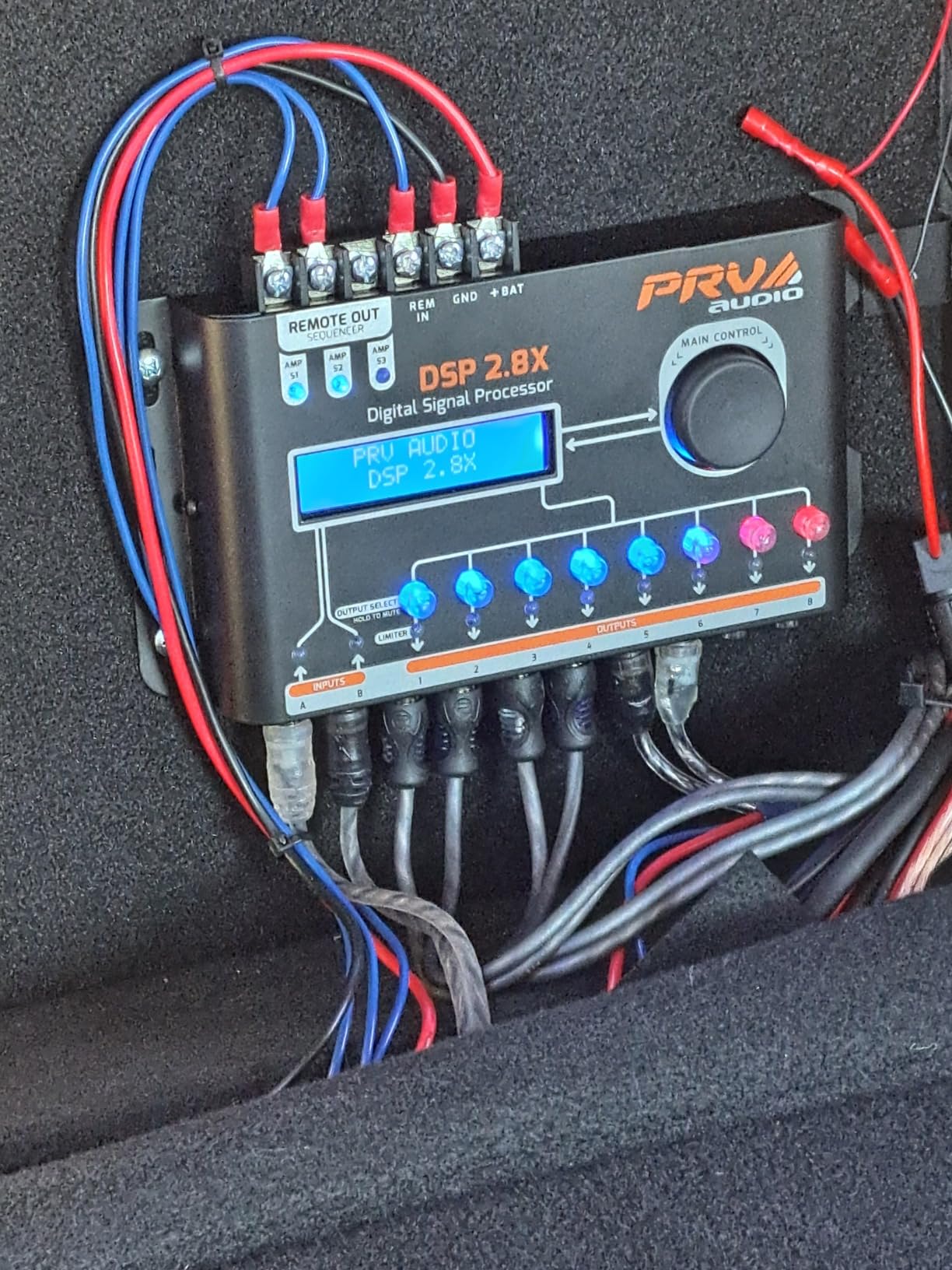 PRV AUDIO Car Audio DSP 2.8X Digital Crossover and Equalizer 8 Channel Full Digital Signal Audio Processor DSP with Sequencer Remote Relay customer photo 1