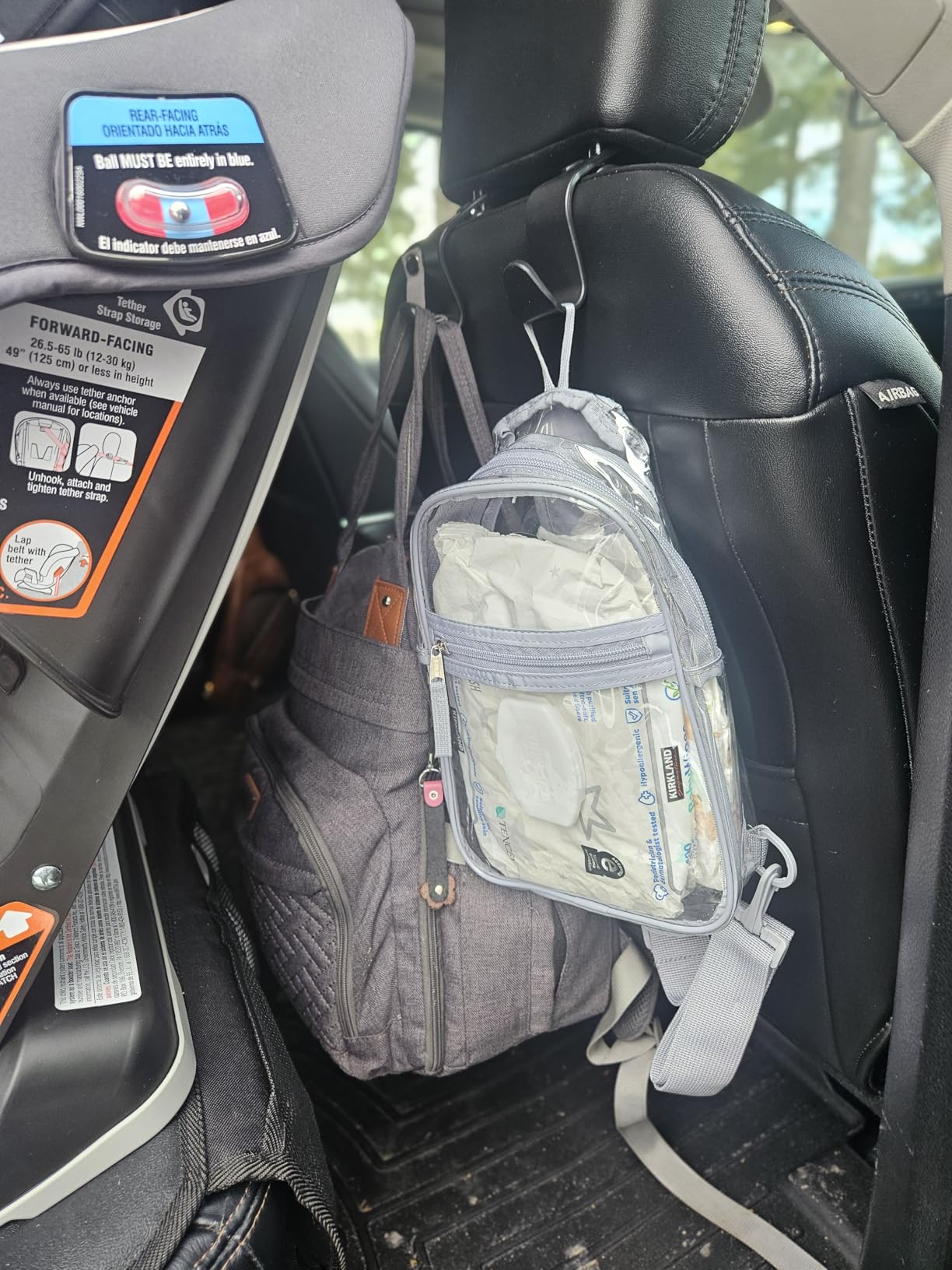 Amooca Car Seat Headrest Hook 4 Pack Hanger Storage Organizer Universal for Handbag Purse Coat fit Universal Vehicle Car Black S Type customer photo 2