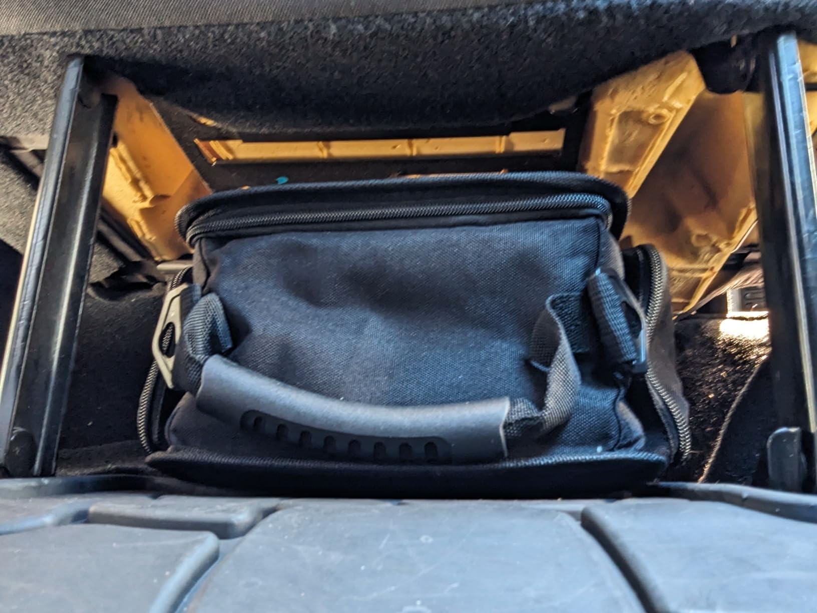 YOCTM Under Seat Organizer for 2007-2025 Jeep Wrangler JK JL JLU 4XE Sports Rubicon Gladiator JT Backseat Rear Under Seat Storage Bags Black Portable Storage Tool Kits Pocket customer photo 1