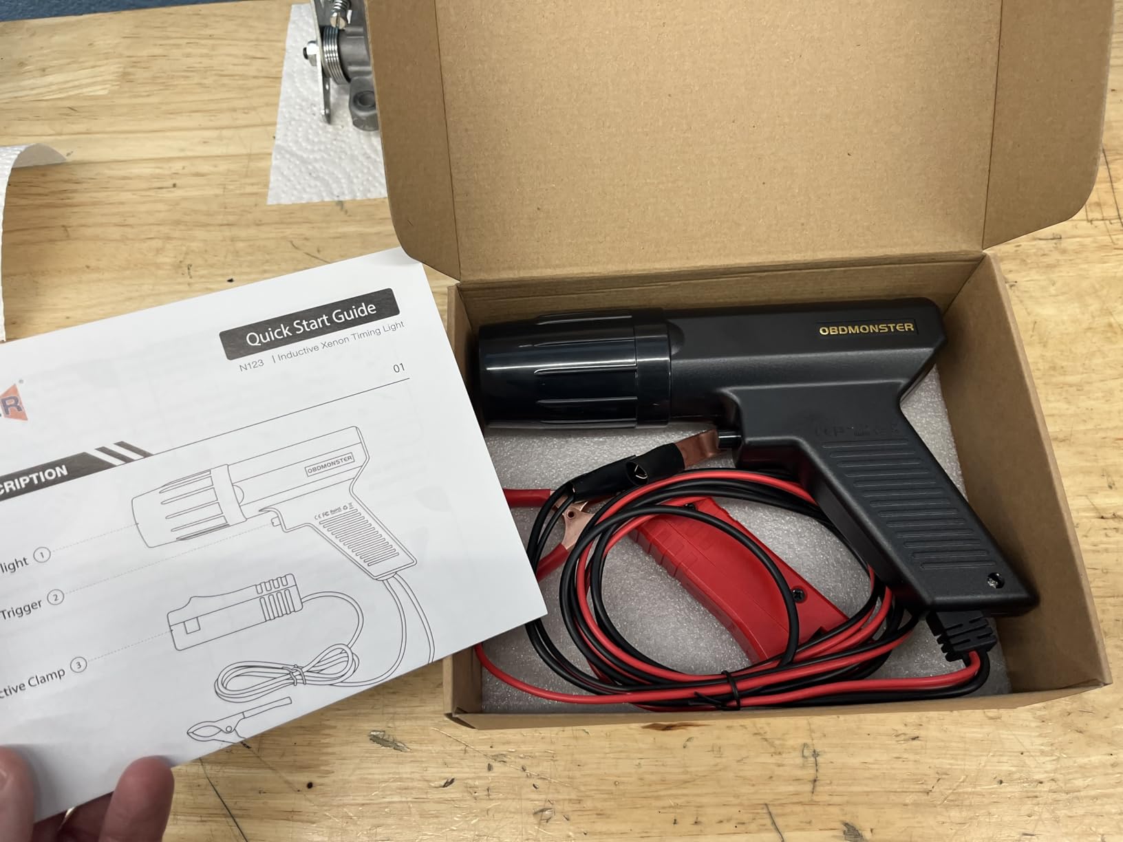 Automotive Timing Light 12V, Inductive Ignition Timing Light Gun for 2&4 Stroke Petrol Engine for Old Classical Car Motorcycle customer photo 1