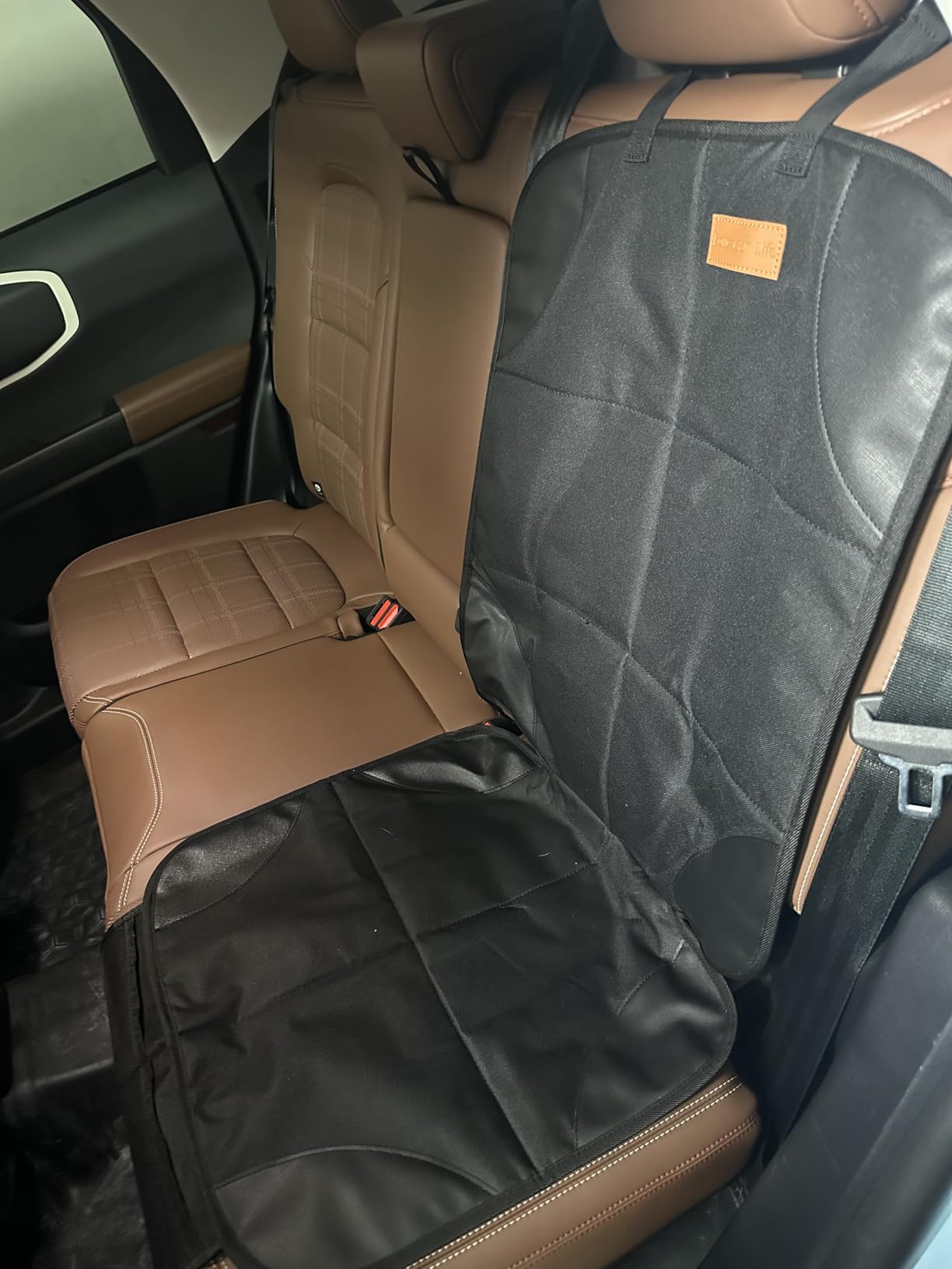 SMART ELF Car Seat Protector, 2Pack Seat Protector Protect Child Seats with Thickest Padding and Non-Slip Backing Mesh Pockets for Baby and Pet,Sedan SUV Truck (Black) customer photo 1