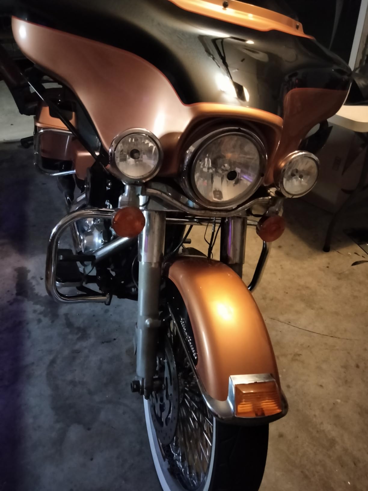ECOTRIC Engine Guard Compatible with 1997-2008 Harley Touring Road King Electra Glide Ultra Classic Road Glide Street Glide Chrome Highway Crash Bar customer photo 2