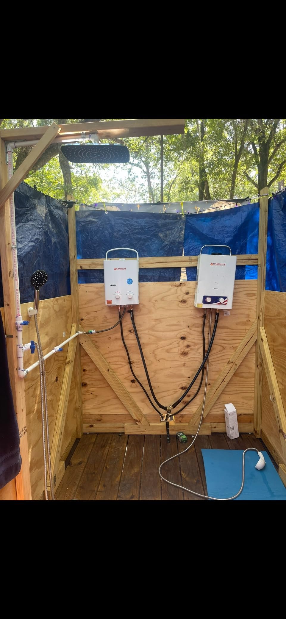 CAMPLUX Portable Propane Water Heater & Pump Kit, 1.32 GPM Tankless Gas Shower System with 12V Pump, Long Power Cables & Extension Hoses, Instant Hot Water for Off-Grid Camping, RV customer photo 1