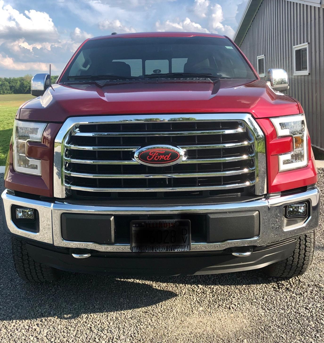 LED DRL Headlight Assembly Set Compatible with Ford F150 2015-2017, Black Housing/Amber Corner customer photo 2