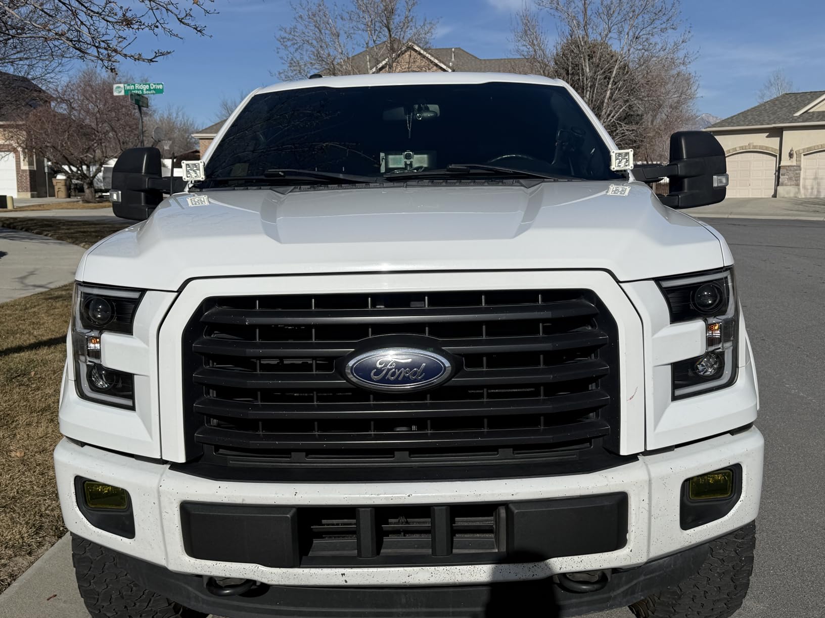 AmeriLite for 2015-2017 Ford F150 Pickup [Halogen Type] Dual LED Bar Projector Black Replacement Headlight Set - Driver and Passenger Side customer photo 1