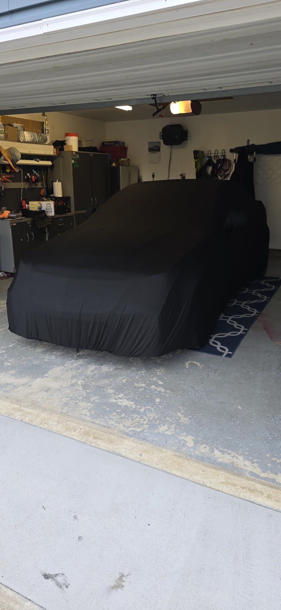 WinPower Indoor Car Cover Stretch Dustproof Protection Full Car Cover for Underground Garage, Car Show, Black customer photo 1