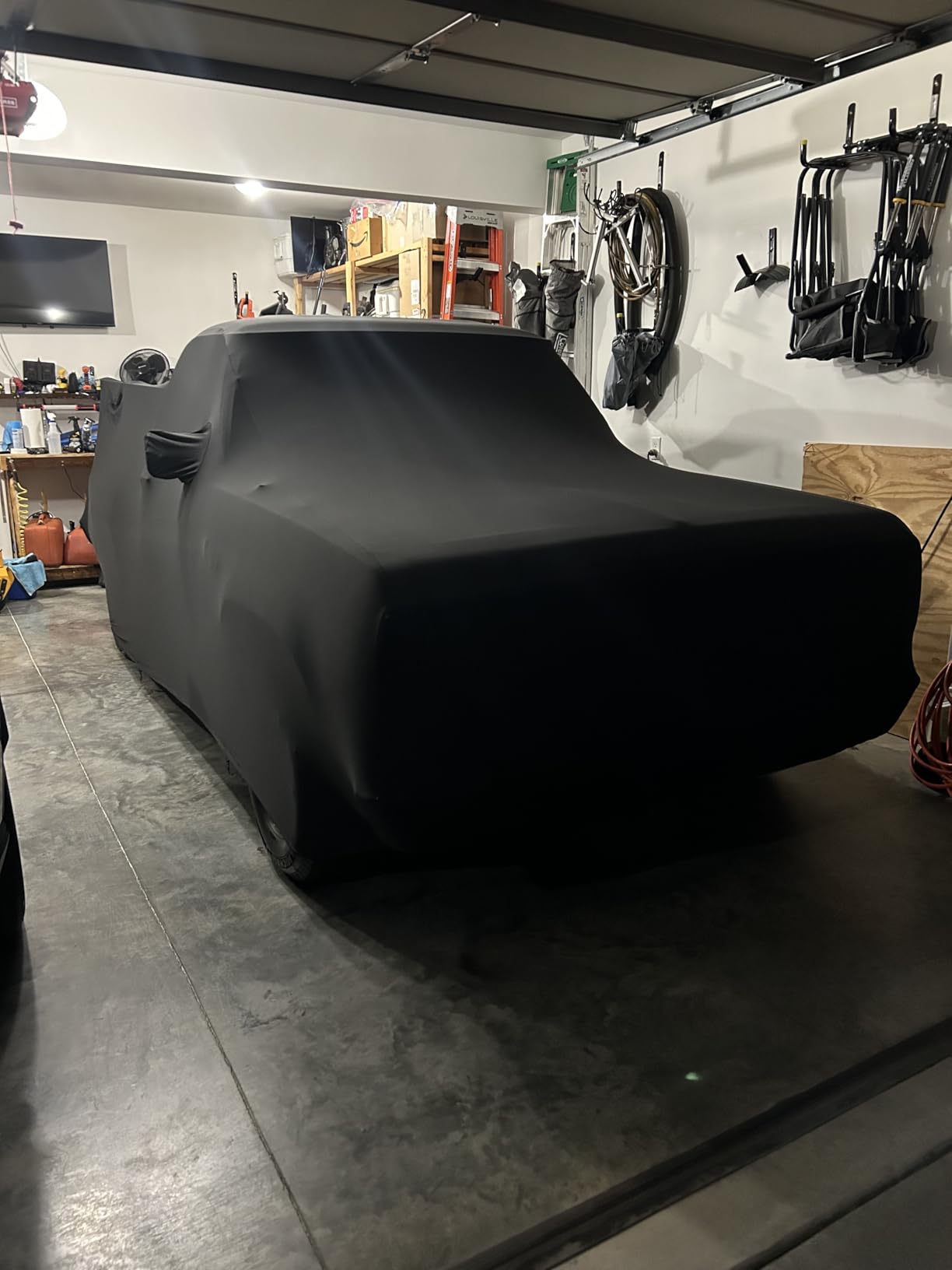 WinPower Indoor Car Cover Stretch Dustproof Protection Full Car Cover for Underground Garage, Car Show, Black customer photo 2