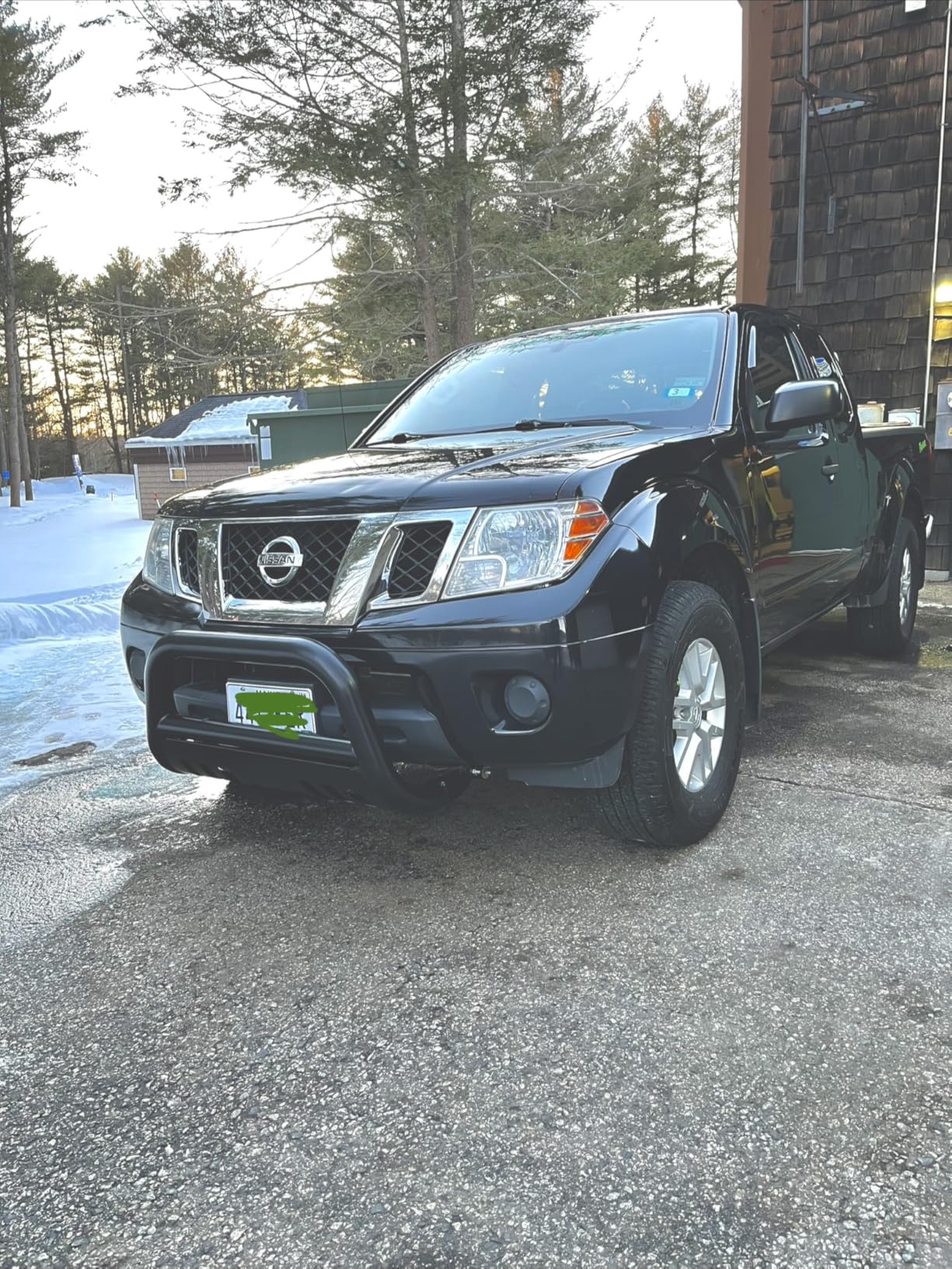 ECOTRIC 3 Inch Bull Bar Compatible with 2005-2007 Pathfinder/ 2005-2015 Xterra/ 2005-2021 Nissan Frontier Push Bumper Grille Brush Guard (Black) customer photo 1