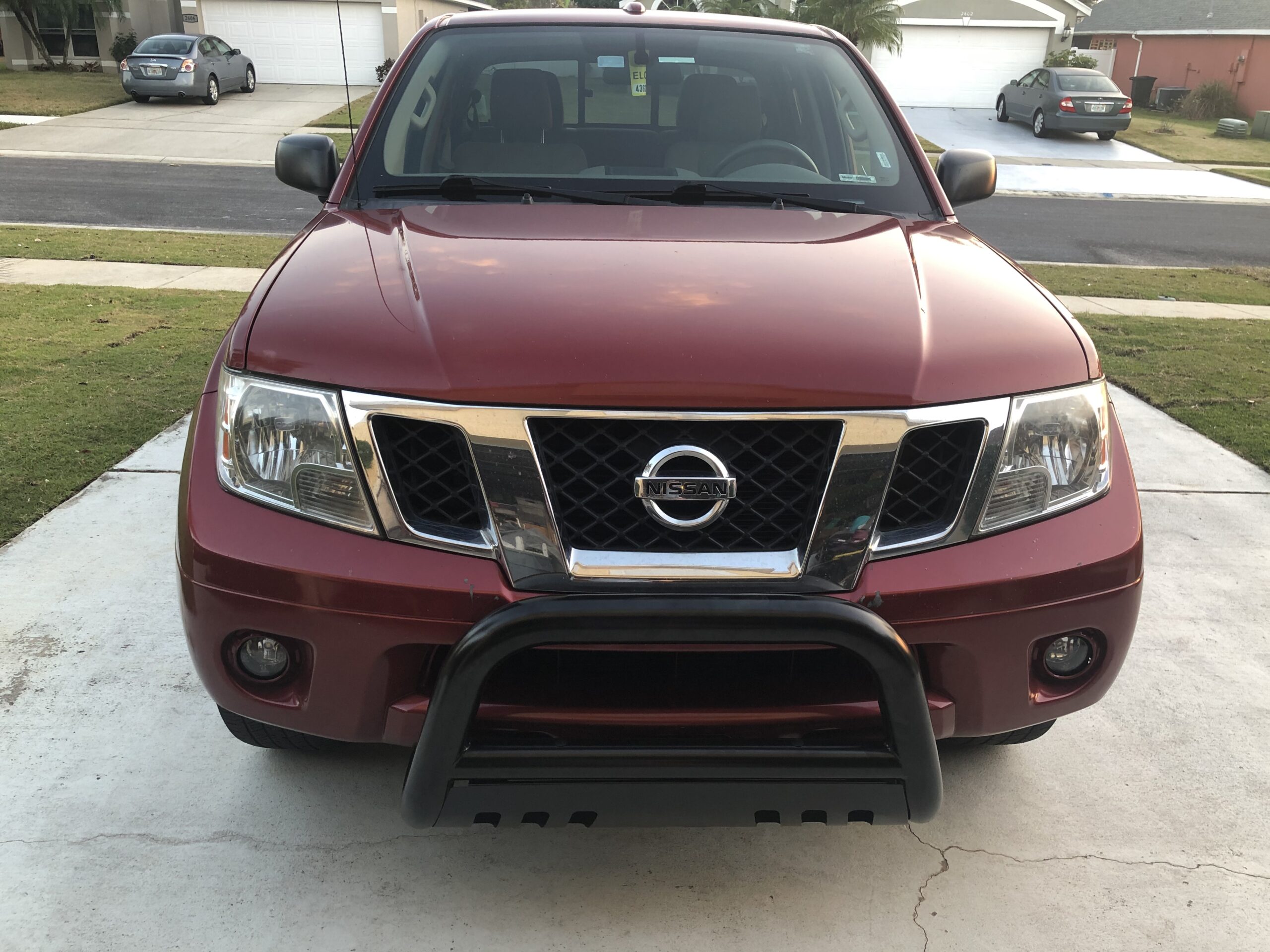 ECOTRIC 3 Inch Bull Bar Compatible with 2005-2007 Pathfinder/ 2005-2015 Xterra/ 2005-2021 Nissan Frontier Push Bumper Grille Brush Guard (Black) customer photo 2