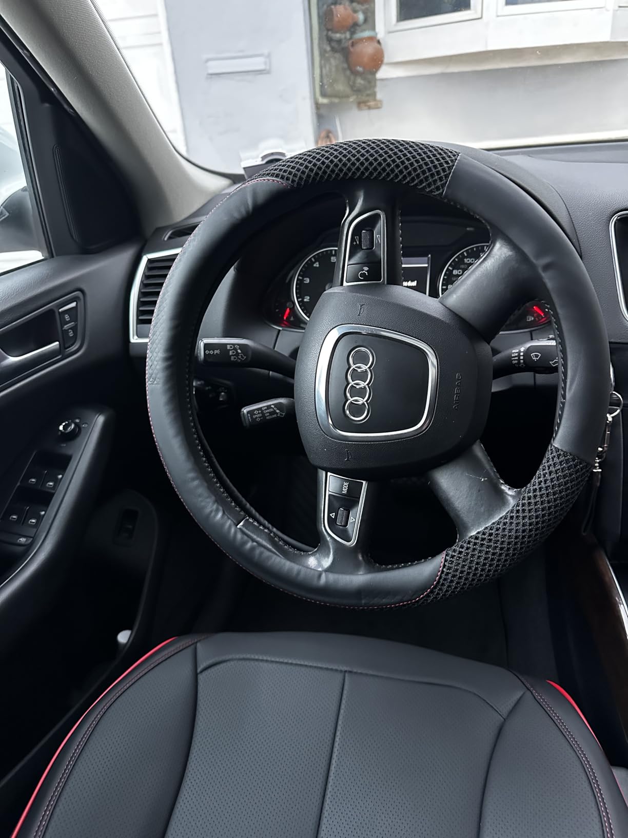 KAFEEK Steering Wheel Cover, Cooling Ice Silk Leather, 15 Inch - Breathable Anti-Slip Car Grip customer photo 1