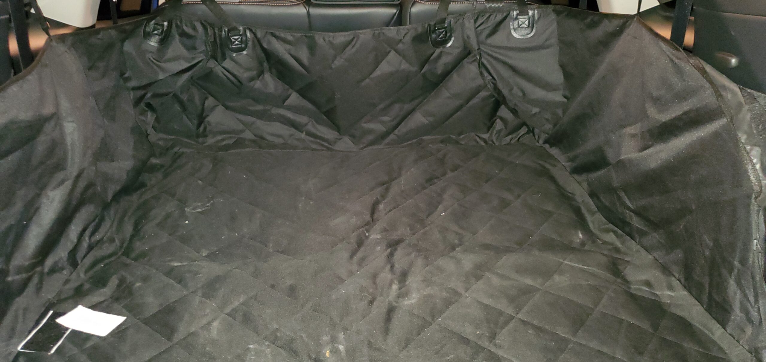 FunniPets Cargo Liner for SUV, Water-Resistant Dog Cargo Cover with Side Walls Protector and Bumper Flap, Non-Slip Backing, Quilted Pet Seat Cover, Large Size Universal Fit for Big Dogs, Black customer photo 1