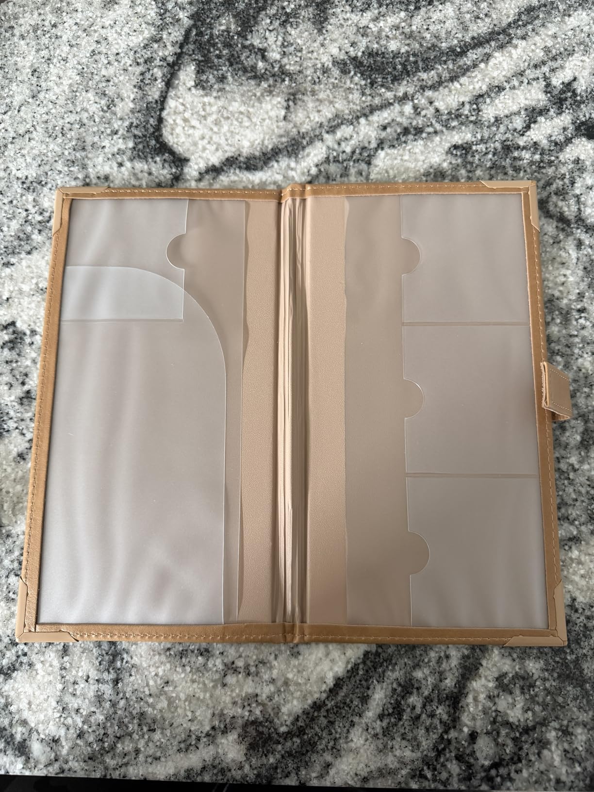 Auto Insurance and Registration Card Holder - Vehicle Glove Box Document Organizer - Car Essential Paperwork Holder for DMV, AAA, Contact Information Cards - Premium PU Leather Wallet Case - Brown customer photo 1