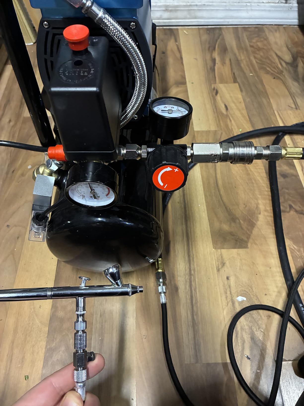 Master Airbrush 1/5 HP Cool Runner II Dual Fan Tank Air Compressor Kit Model TC-326T - Professional Single-Piston with 2 Cooling Fans, Runs Longer Without Overheating - Regulator Water Trap, Holder customer photo 1