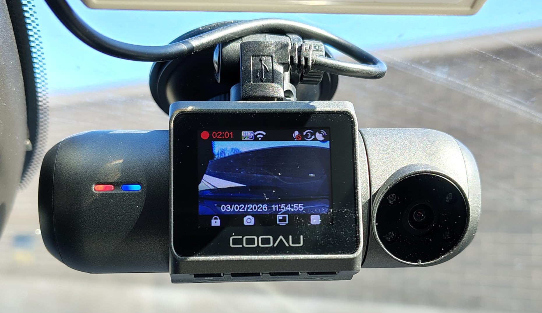 COOAU D30S 4K Dash Cam with GPS Wi-Fi, Front and Inside Dual 2.5K 1080P, Uber Car Camera with Infrared Night Vision customer photo 1