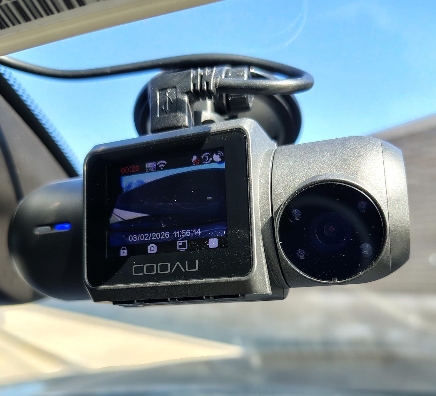 COOAU D30S 4K Dash Cam with GPS Wi-Fi, Front and Inside Dual 2.5K 1080P, Uber Car Camera with Infrared Night Vision customer photo 2