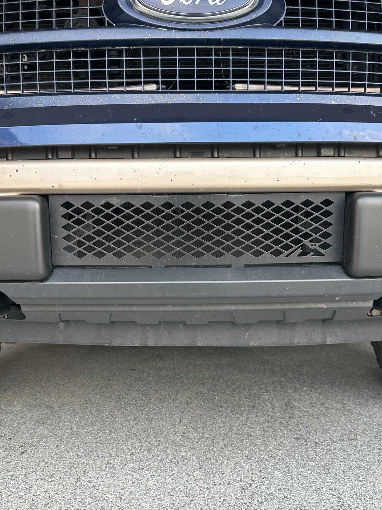 Small Diamond Powder Coated Black Stainless Steel Bumper Grille Insert Compatible with 2009-2014 Ford F-150 M2M #100-280-1 customer photo 2