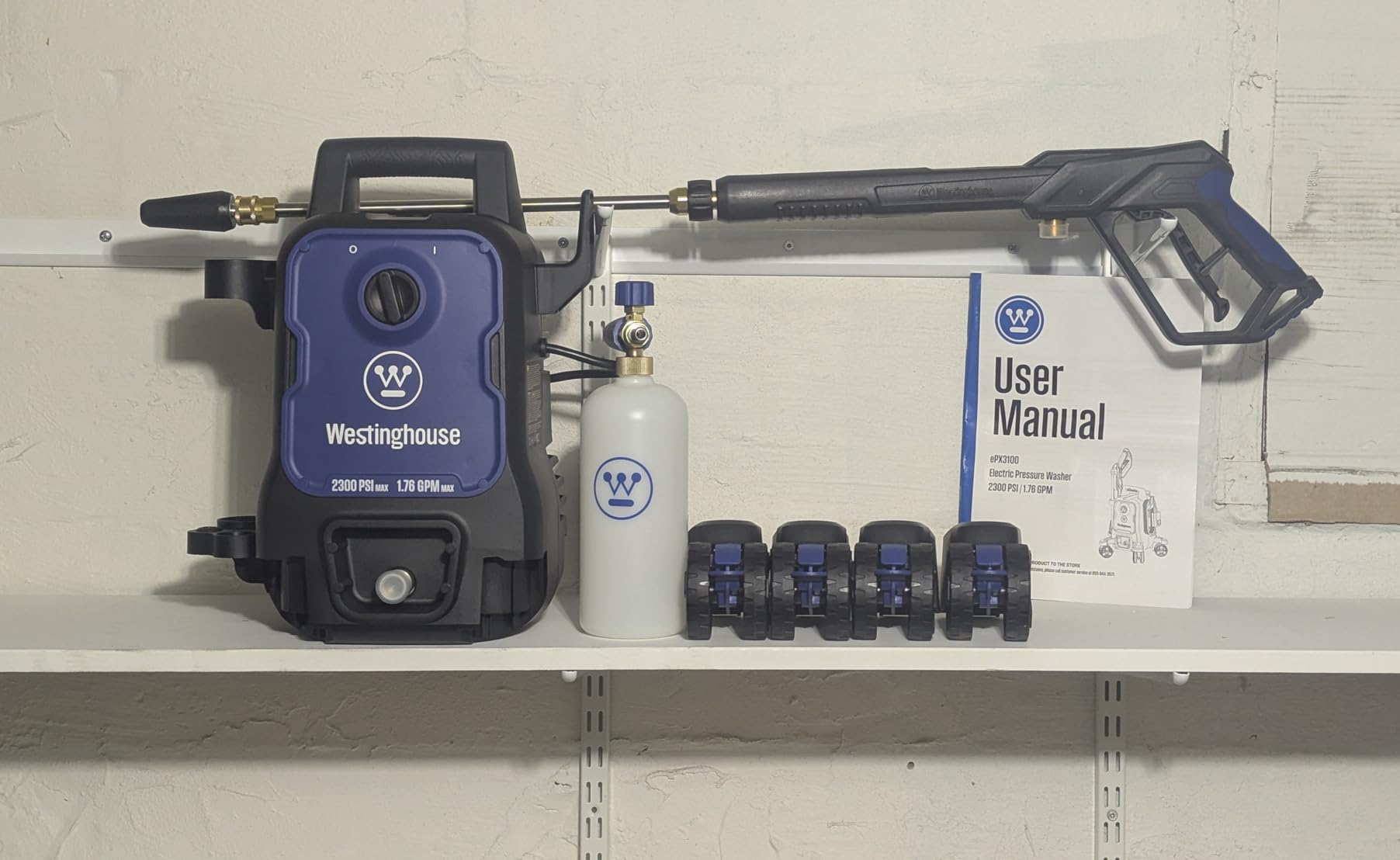 Westinghouse ePX3100 Electric Pressure Washer, 2300 Max PSI 1.76 Max GPM with Anti-Tipping Technology, Onboard Soap Tank, Pro-Style Steel Wand, 5-Nozzle Set, for Cars/Fences/Driveways/Home/Patios customer photo 1