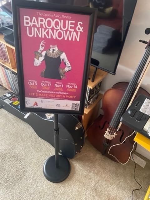 11 x 17 Inch Adjustable Pedestal Sign Holder Poster Stand, Heavy Duty Floor Standing Sign Holder Stand Aluminum Snap Open Display Frame for Vertical and Horizontal View Sign Displayed(Black) customer photo 2