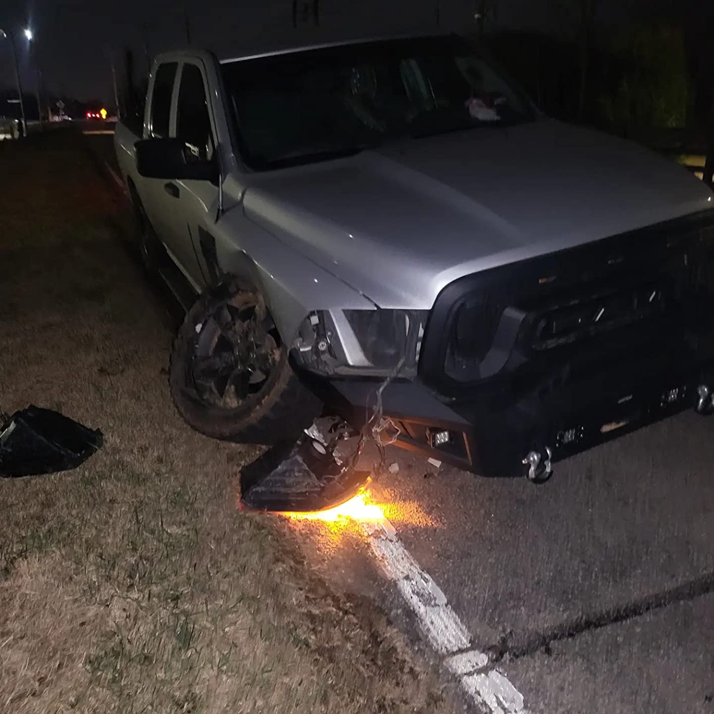 Hooke Road Ram 1500 Front Bumper with WInch Plate & LED Lights for 2013-2018 Dodge Ram 1500 (Exclude Rebel) & 2019-2024 Ram 1500 Classic Pickup Truck customer photo 1
