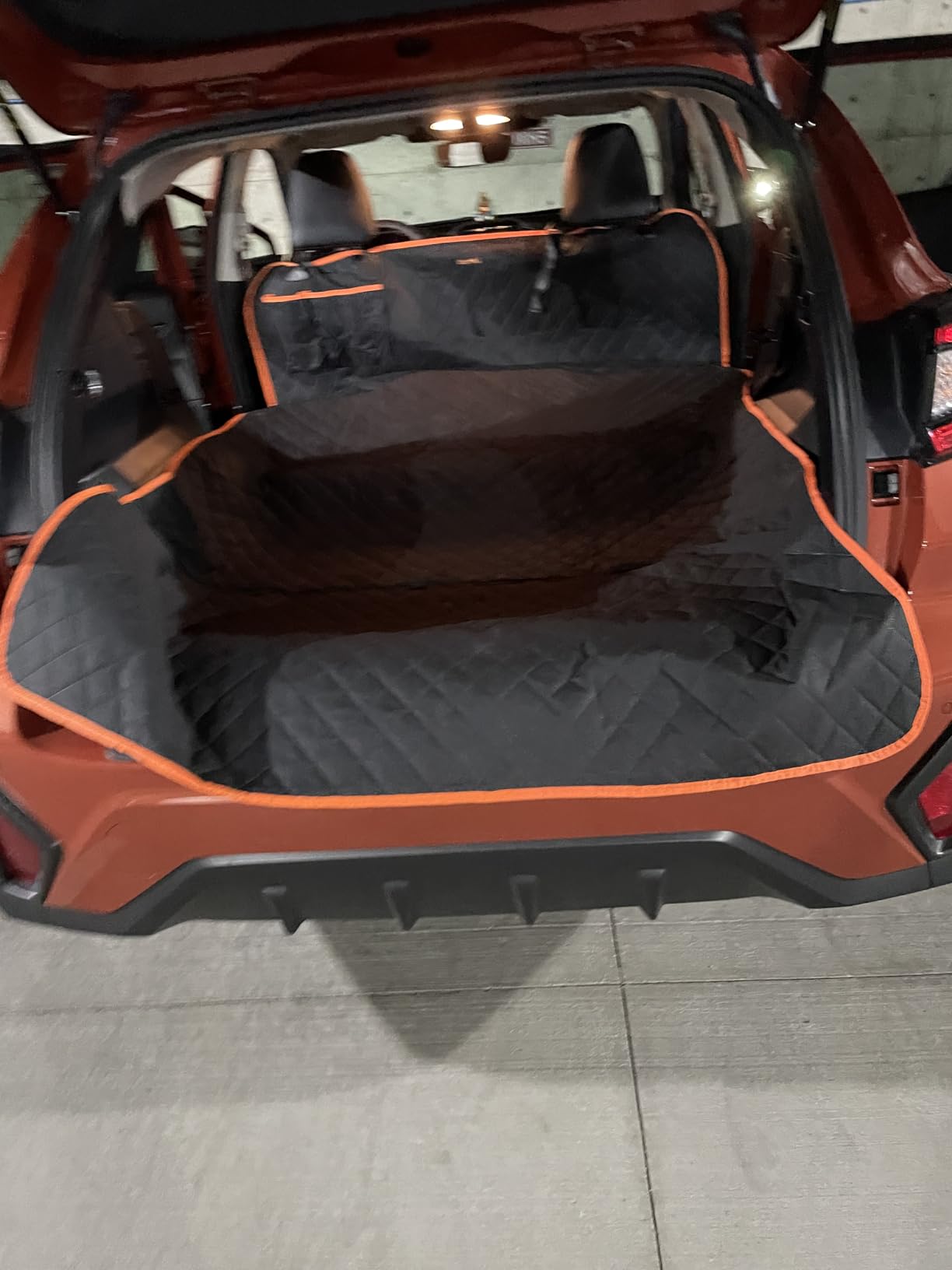 iBuddy Cargo Liner for Dogs Waterproof Pet Cargo Covers for SUV with Bumper Flap Protection Heavy Duty Nonslip Dog Trunk Cargo Protector Washable Dog Seat Cover for Universal and Large Size SUVs customer photo 1