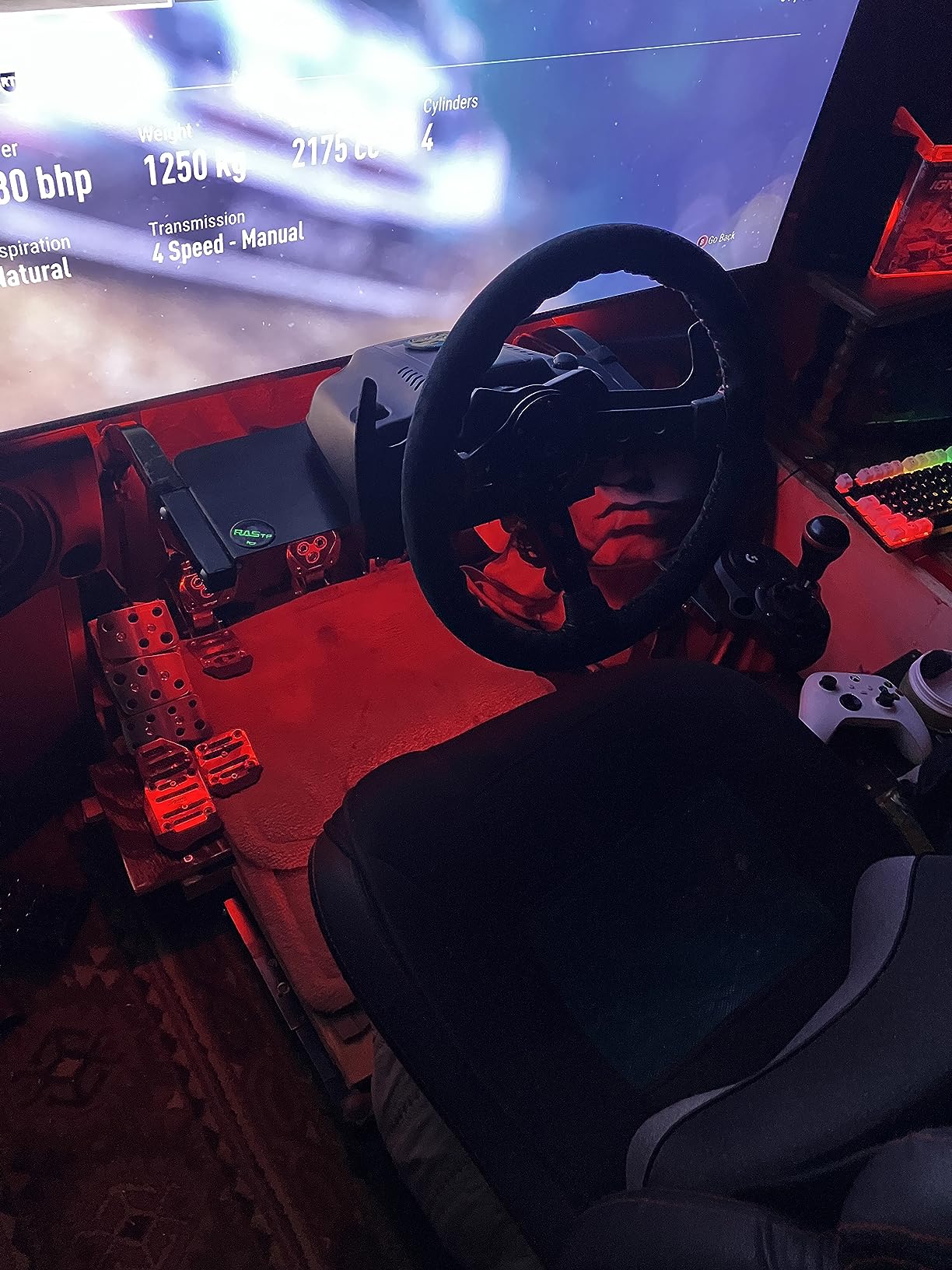 RASTP Universal Racing Steering Wheel,Drifting Deep Dish Steering Wheel 13.8in/350mm 6 Bolts Grip Vinyl Leather & Aluminum with Horn Button for Car -Black customer photo 2