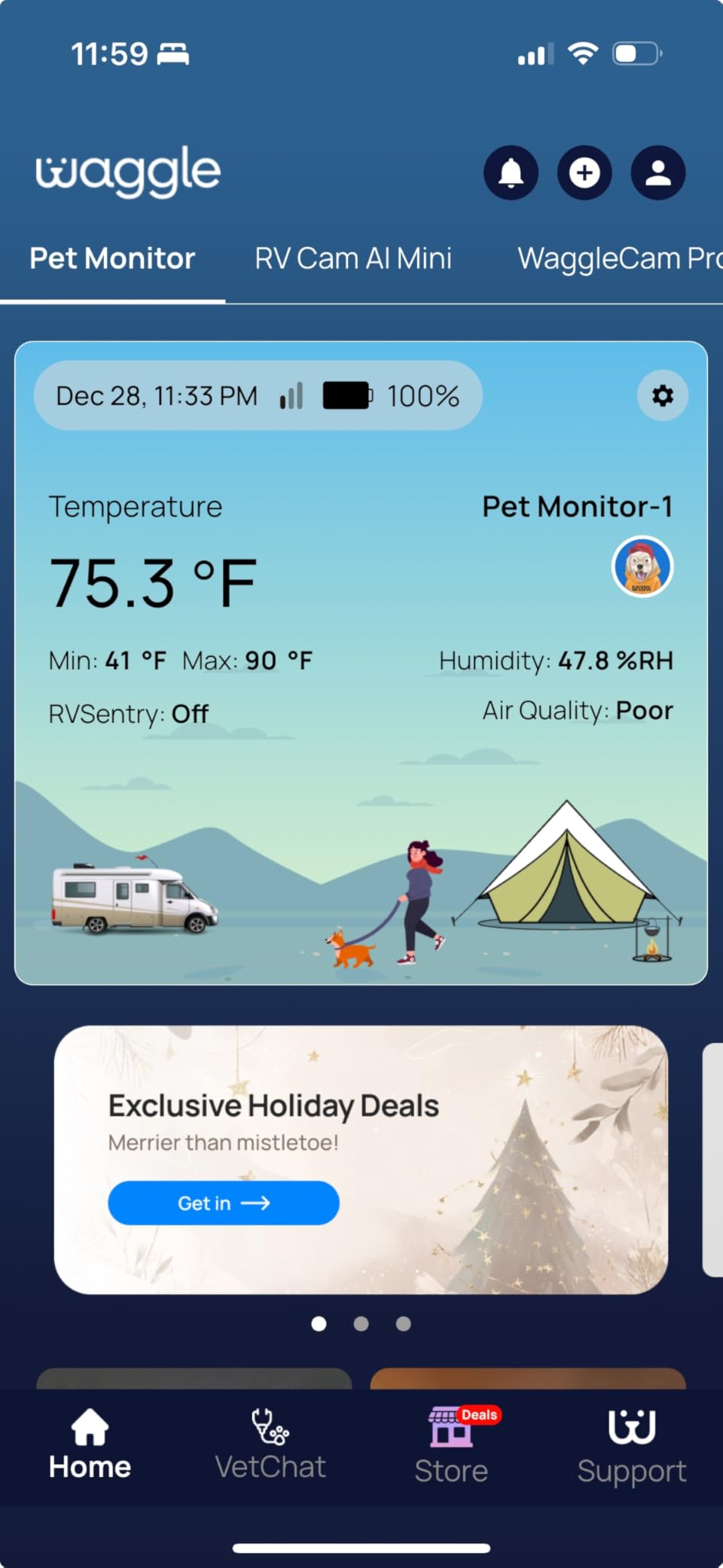 Waggle 4G Pet Temperature Monitor with GPS & AQI - No WiFi Needed - Real Time App, SMS & Email Alerts - RV, Car & Home Safety Device - Power Outage Alerts - Subscription Required customer photo 1